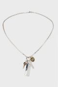 MULTI KEY CHARM NECKLACE SILVER