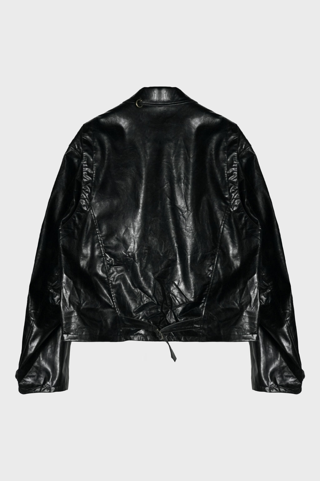 PIERCING FAUX LEATHER JACKET BLACK