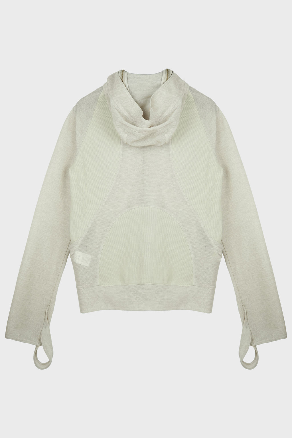 SLASHED ZIP HOODIE BEIGE