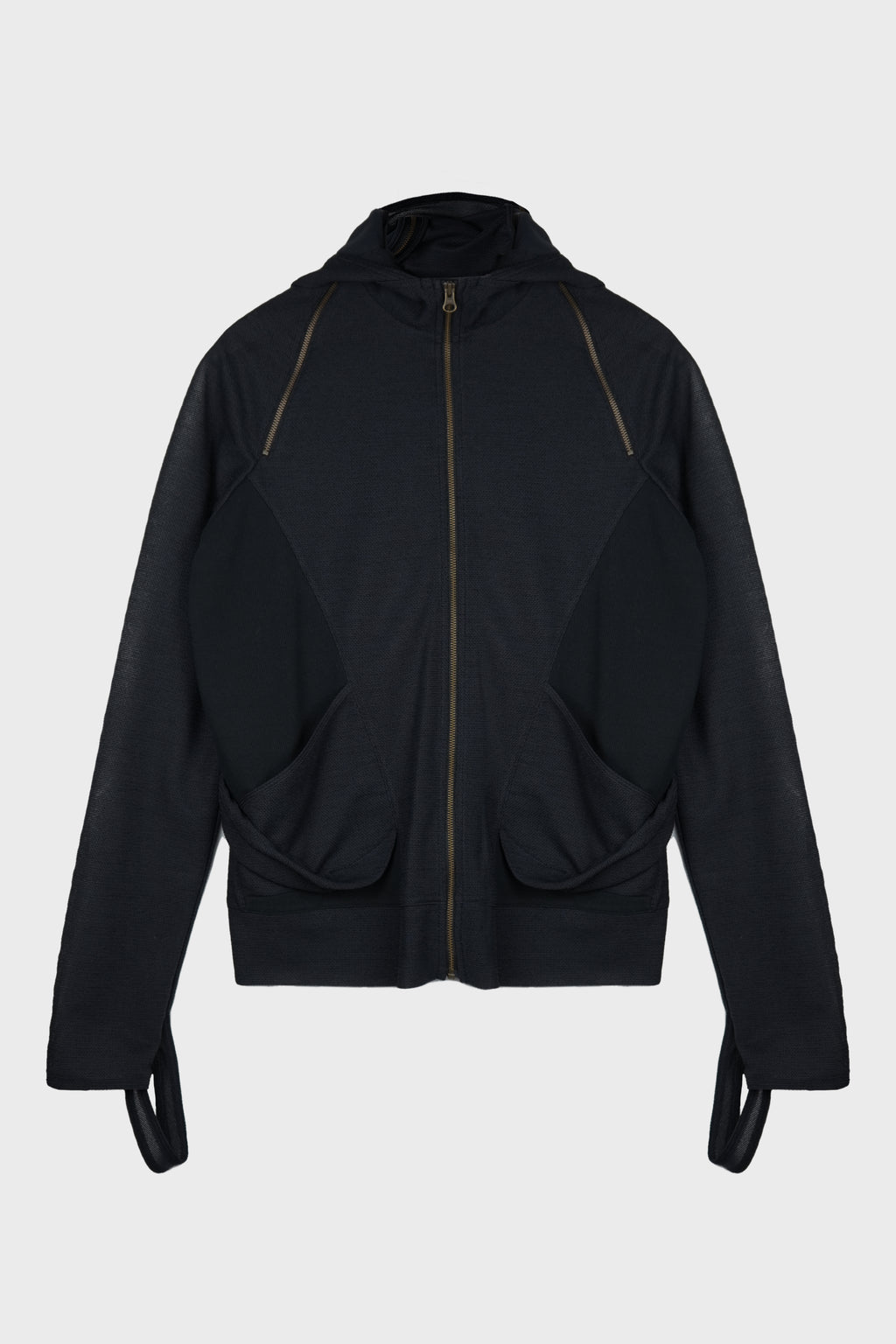 SLASHED ZIP HOODIE MIDNIGHT