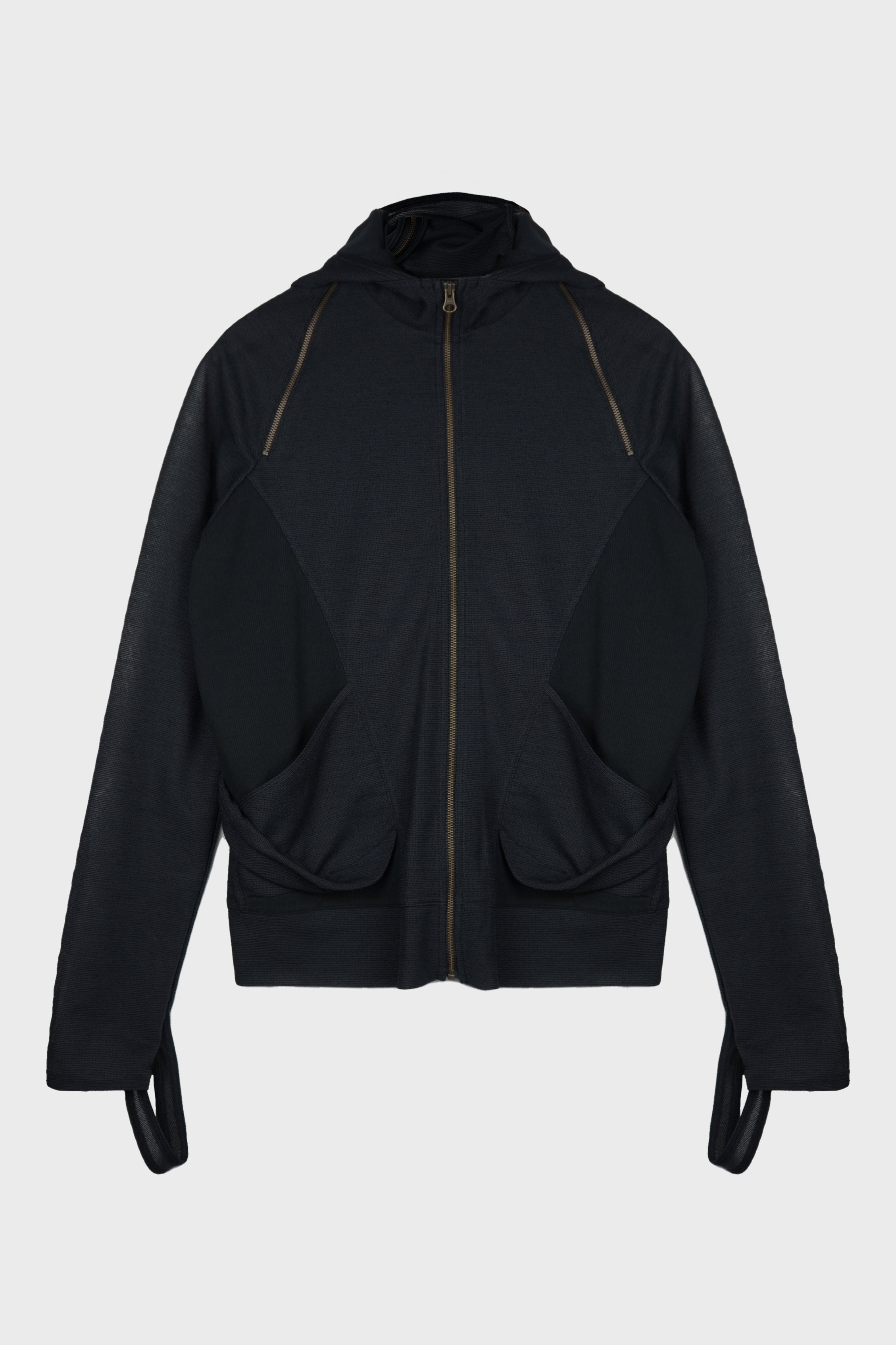 SLASHED ZIP HOODIE MIDNIGHT