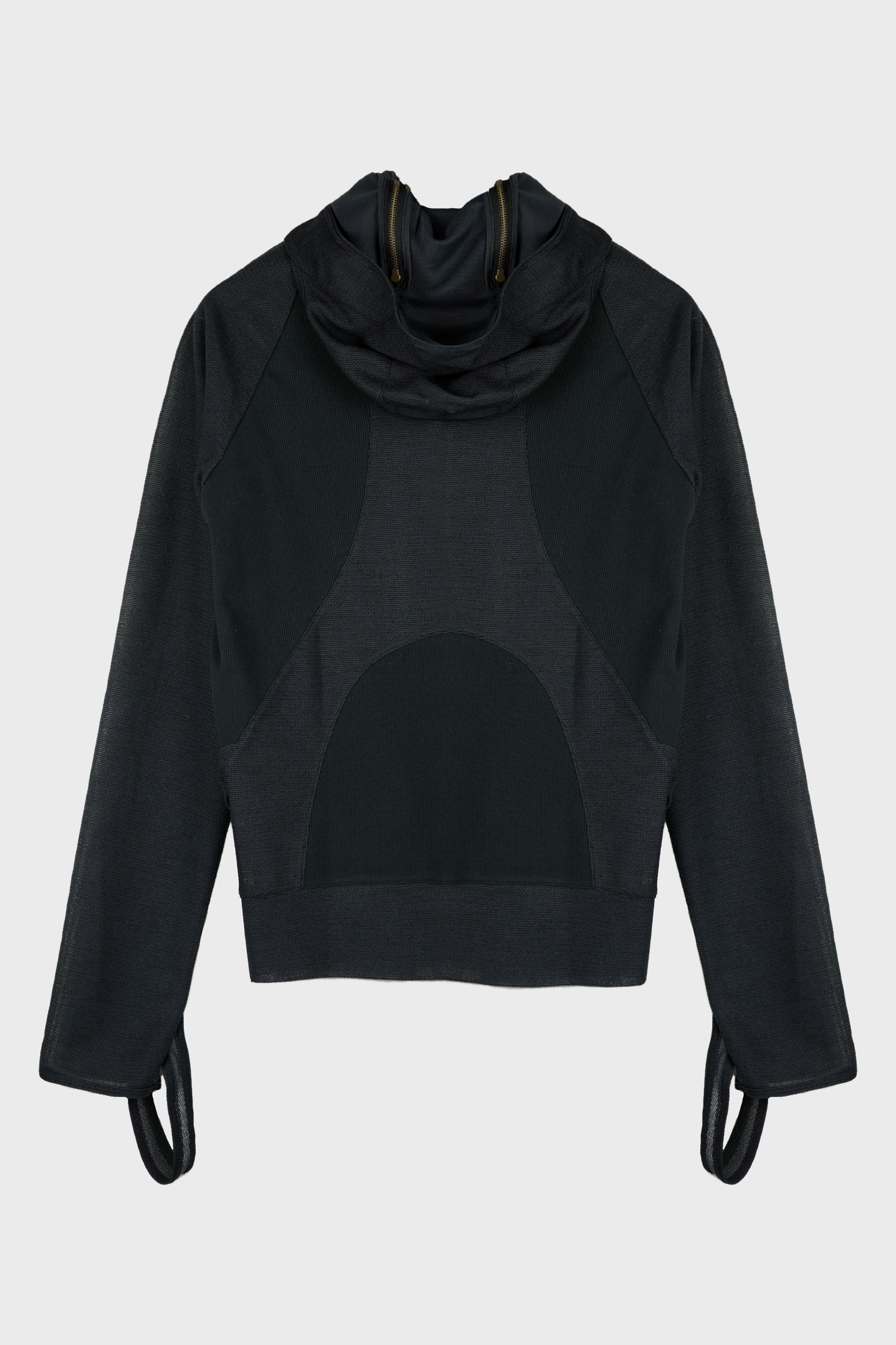 SLASHED ZIP HOODIE MIDNIGHT