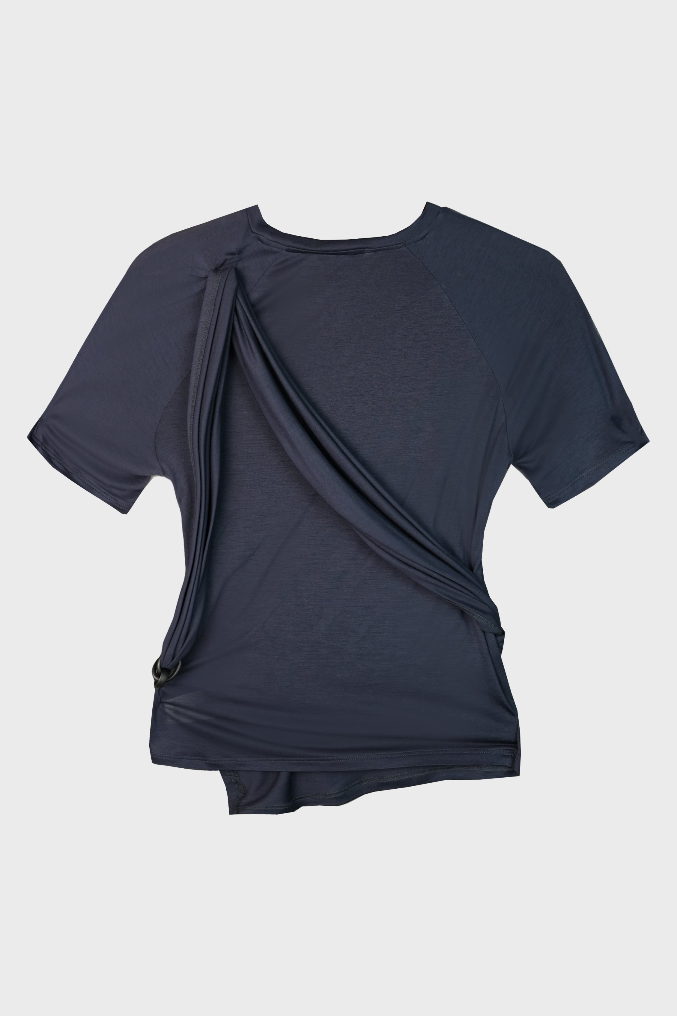 TIED ASYMMETRIC T-SHIRT DARK NAVY