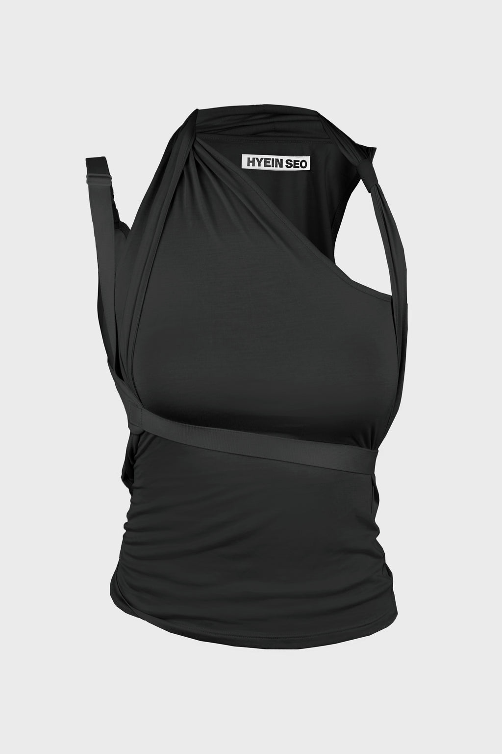 SLEEVELESS KNOT TOP w/ BACK STRAP BLACK