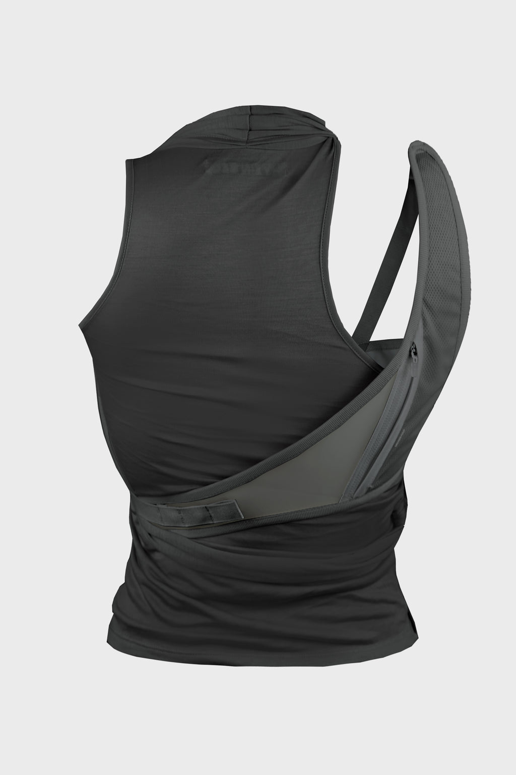 SLEEVELESS KNOT TOP w/ BACK STRAP BLACK