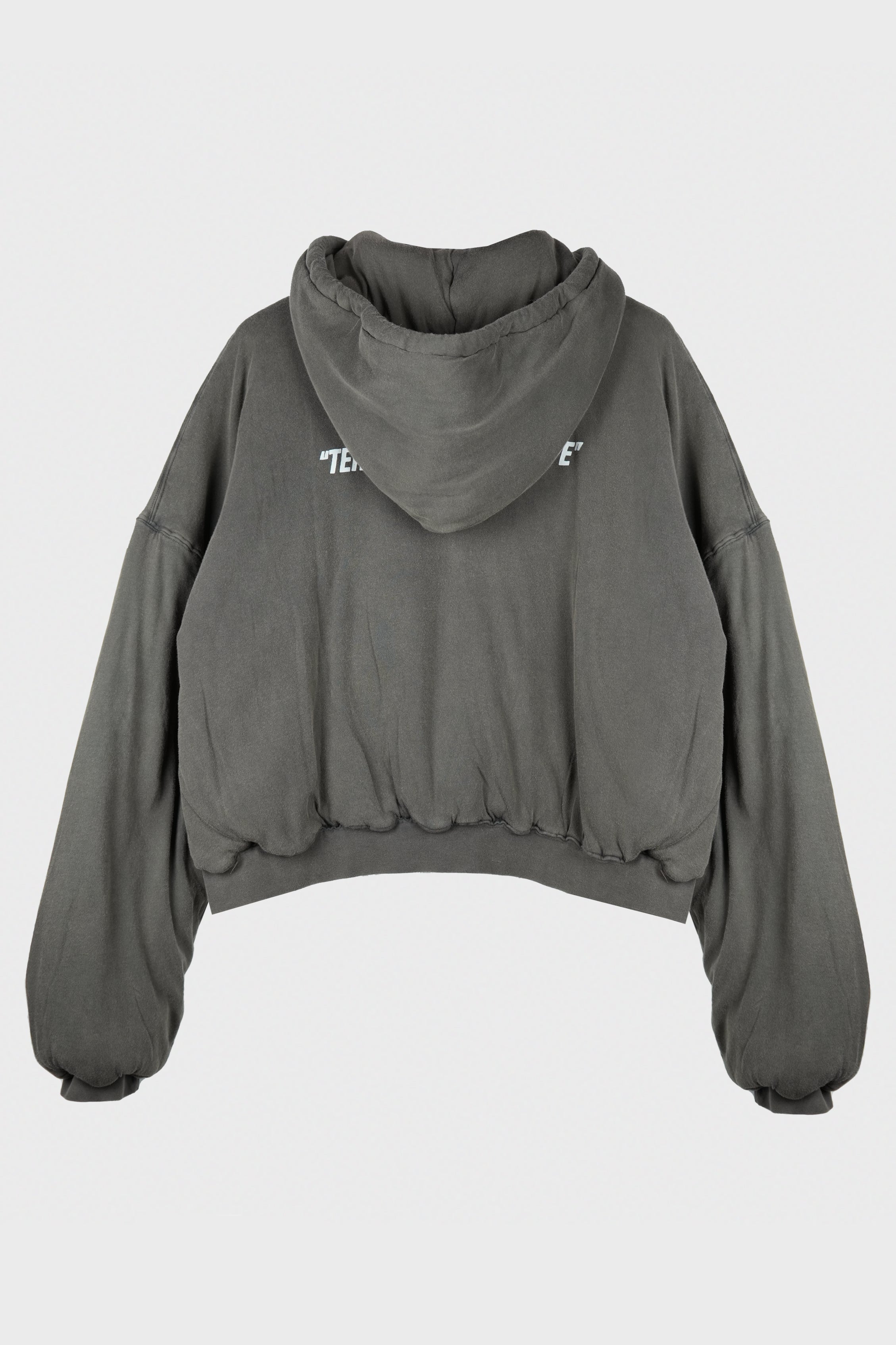 WADDED HOODIE WASHED BLACK