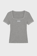 CUTE 70'S SS SQUARENECK T-SHIRT GREY