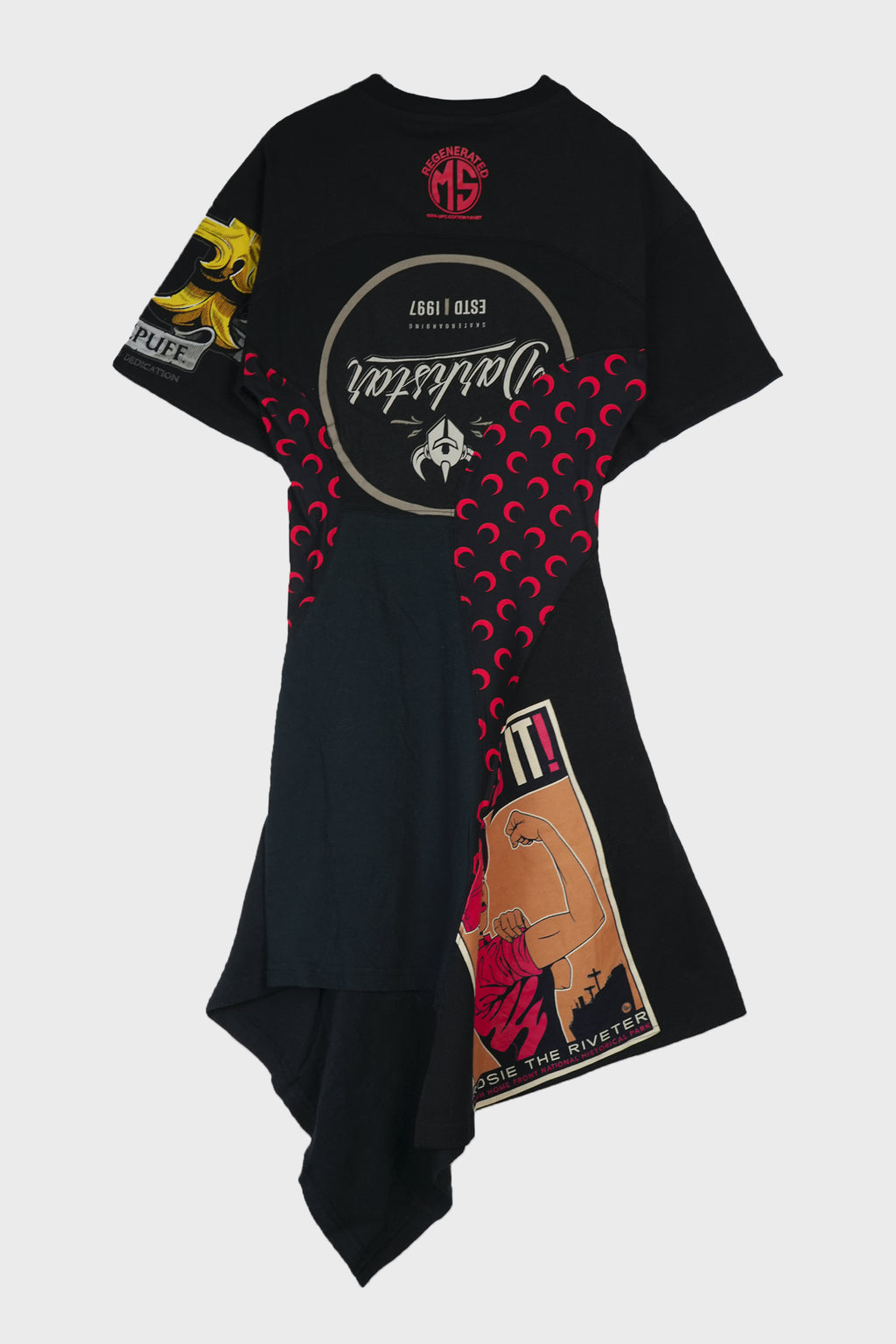 UPC JERSEY KNEE LENGTH DRESS BLACK/RED