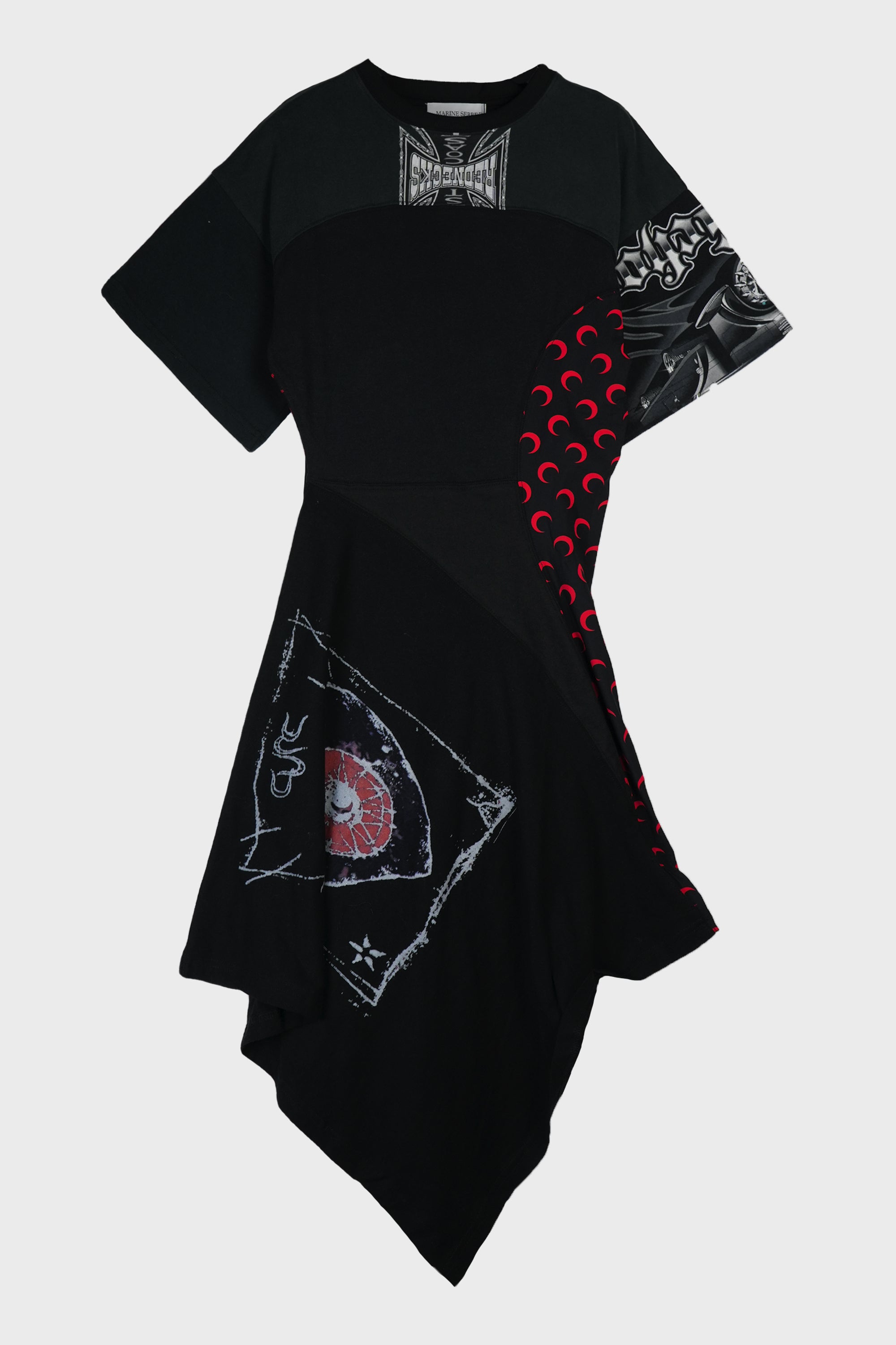 UPC JERSEY KNEE LENGTH DRESS BLACK/RED