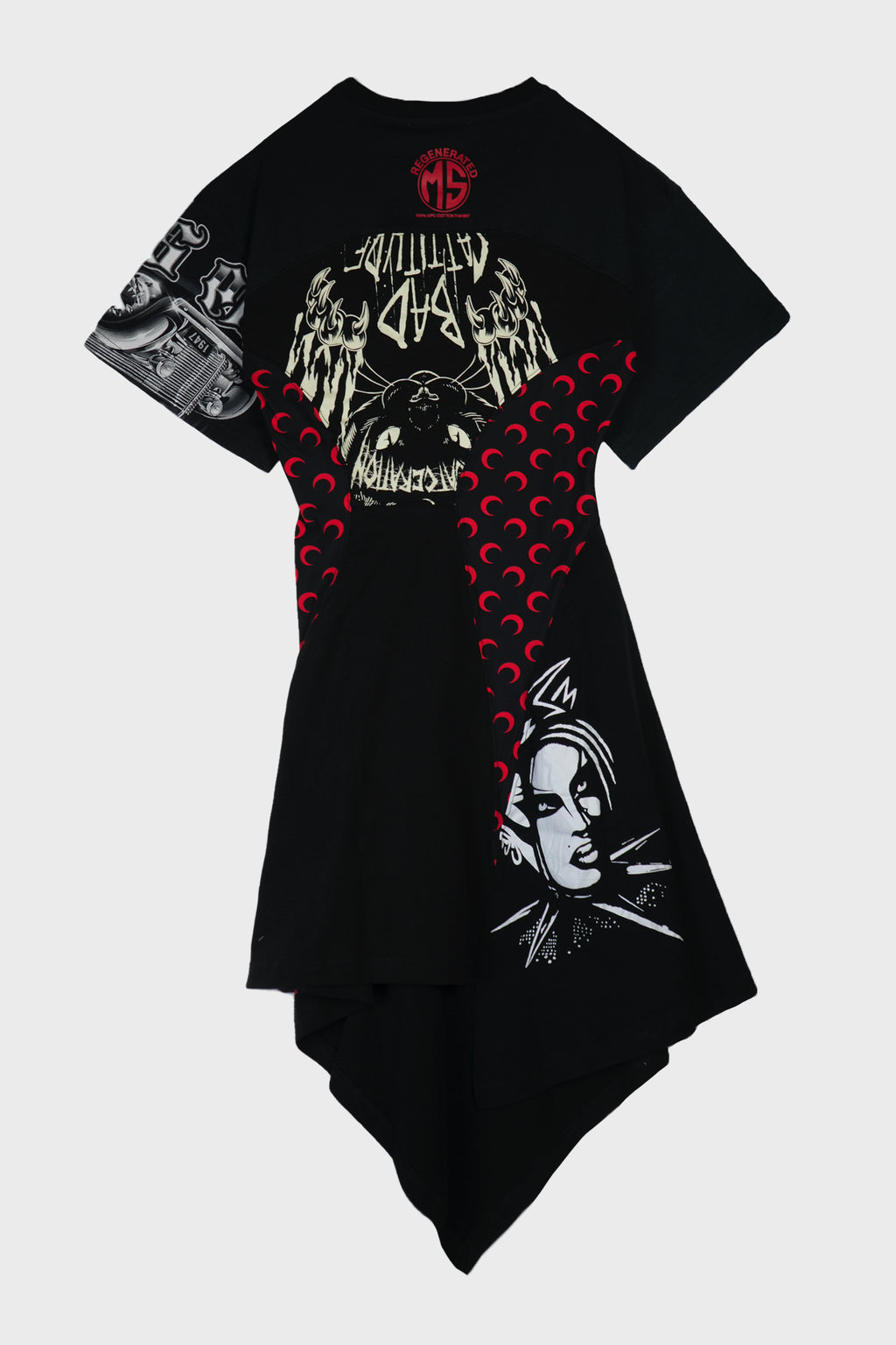 UPC JERSEY KNEE LENGTH DRESS BLACK/RED