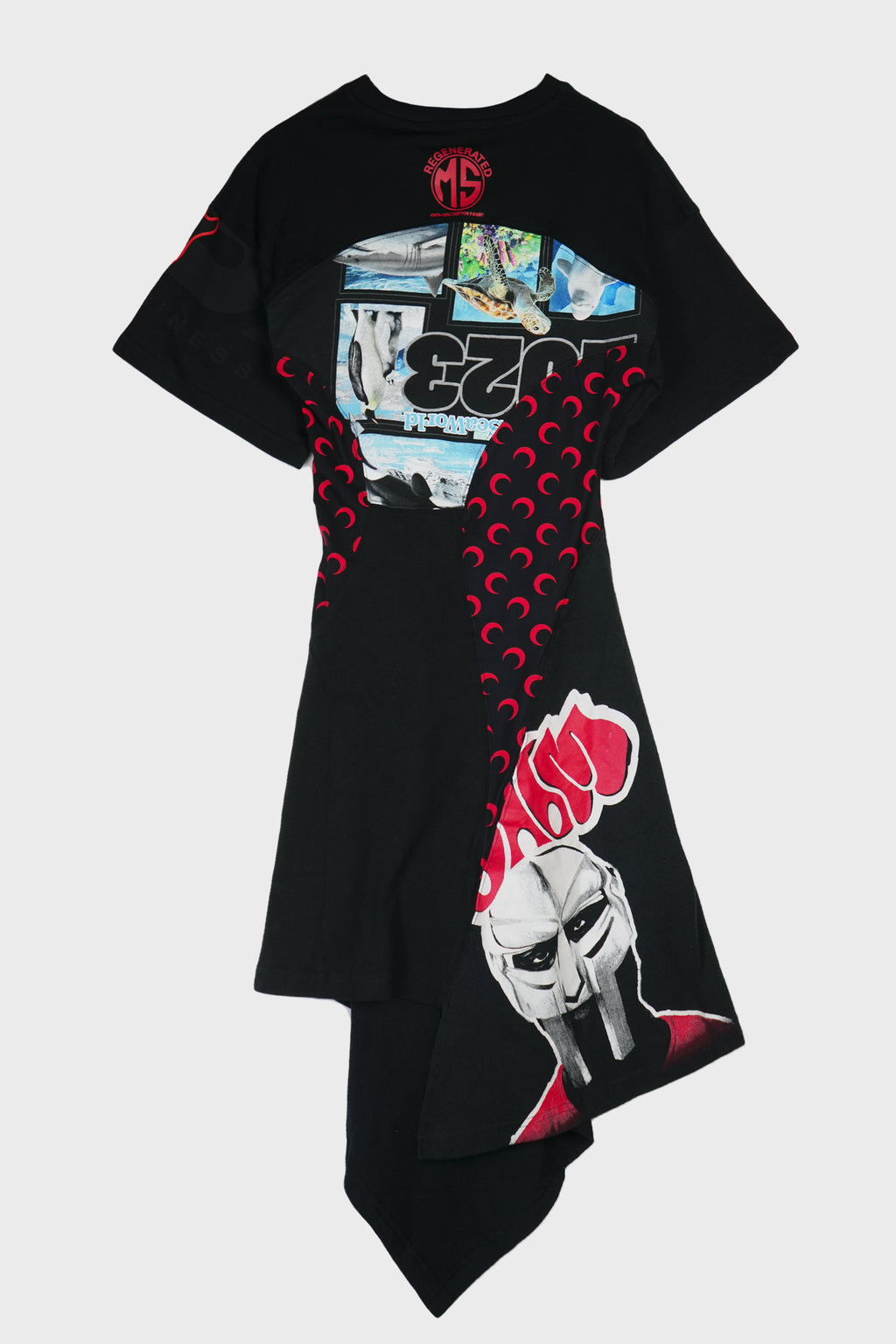 UPC JERSEY KNEE LENGTH DRESS BLACK/RED