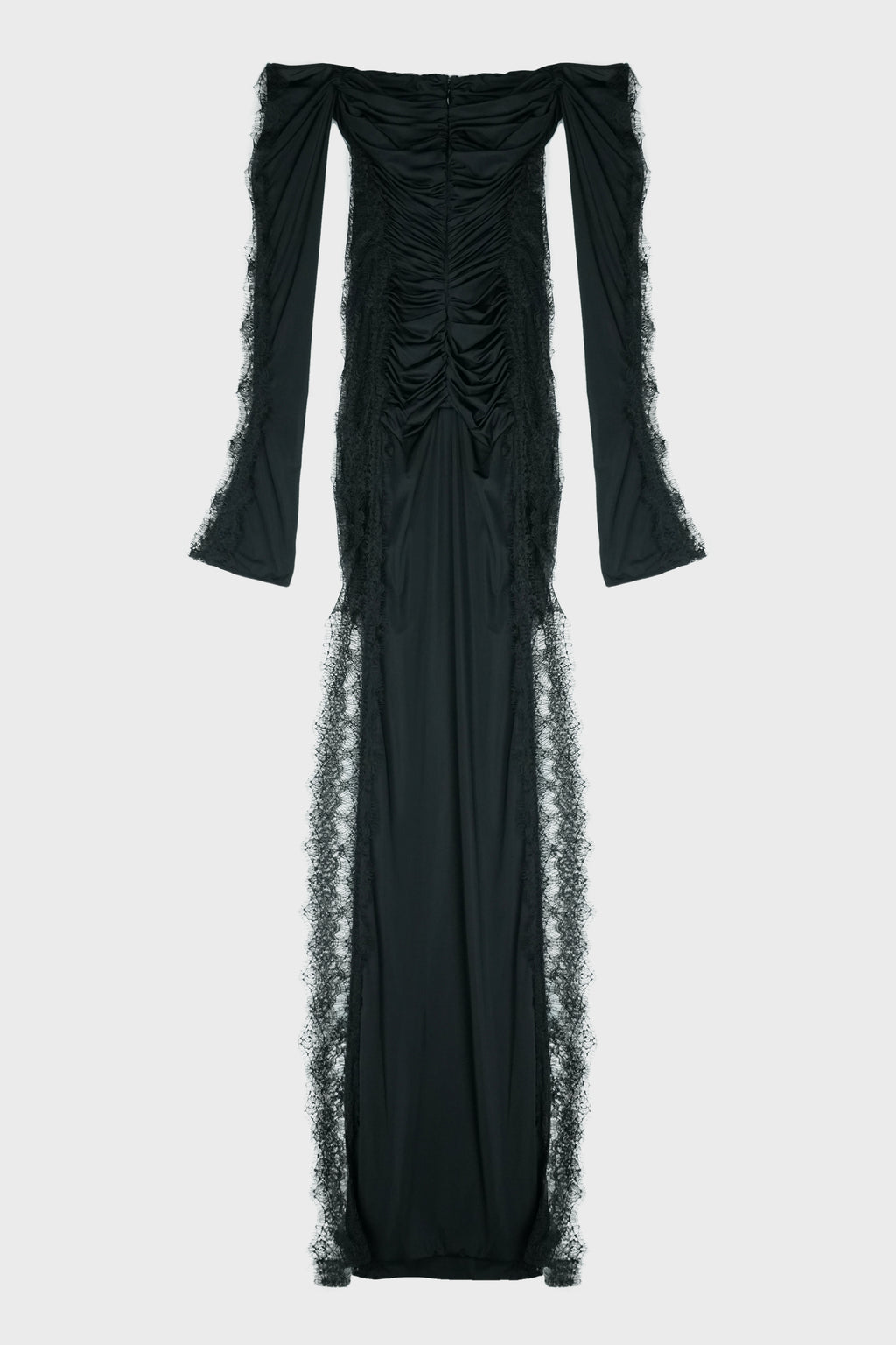 OFFSHOULDER DRESS W/LACE BLACK