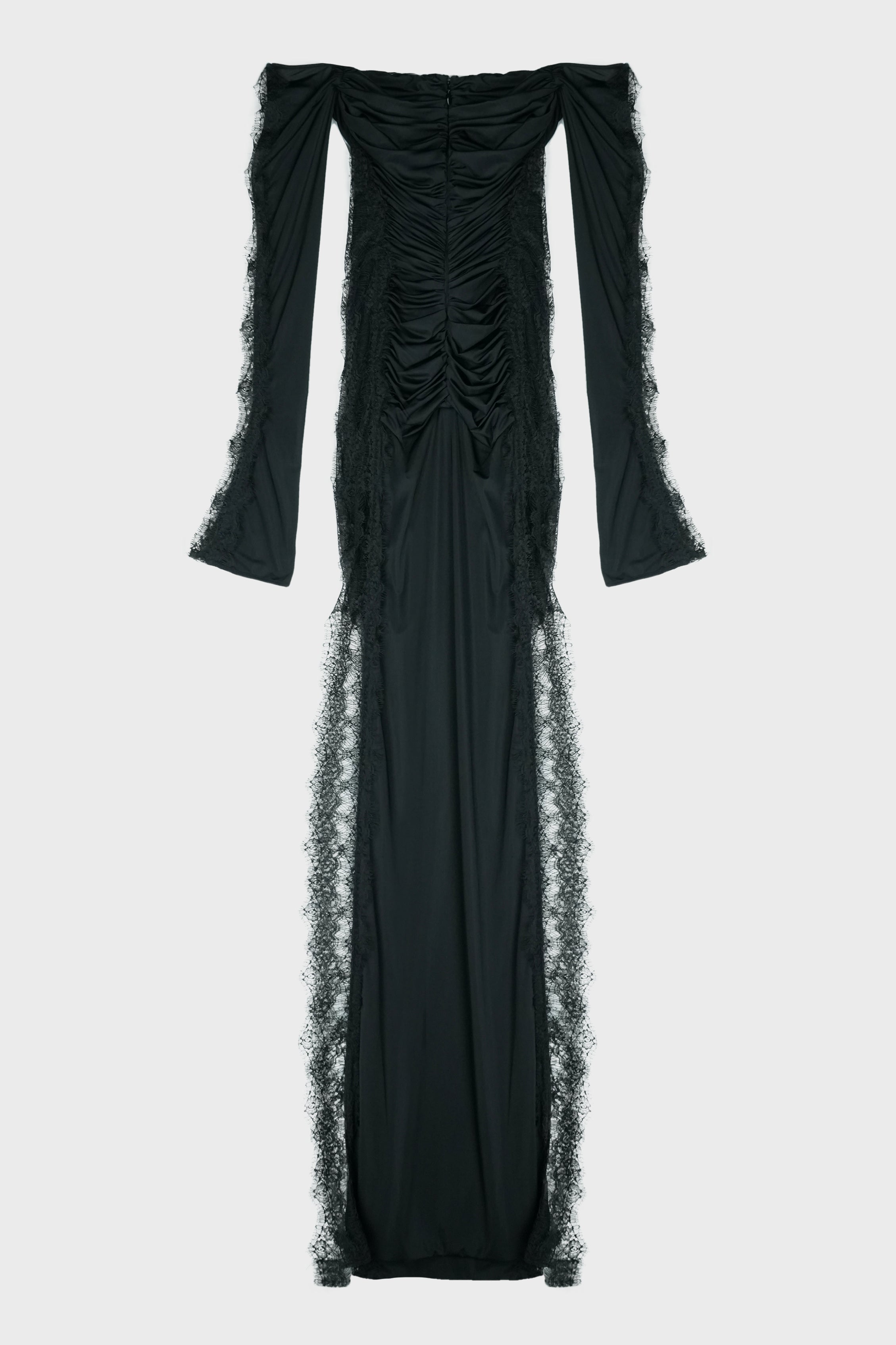 OFFSHOULDER DRESS W/LACE BLACK