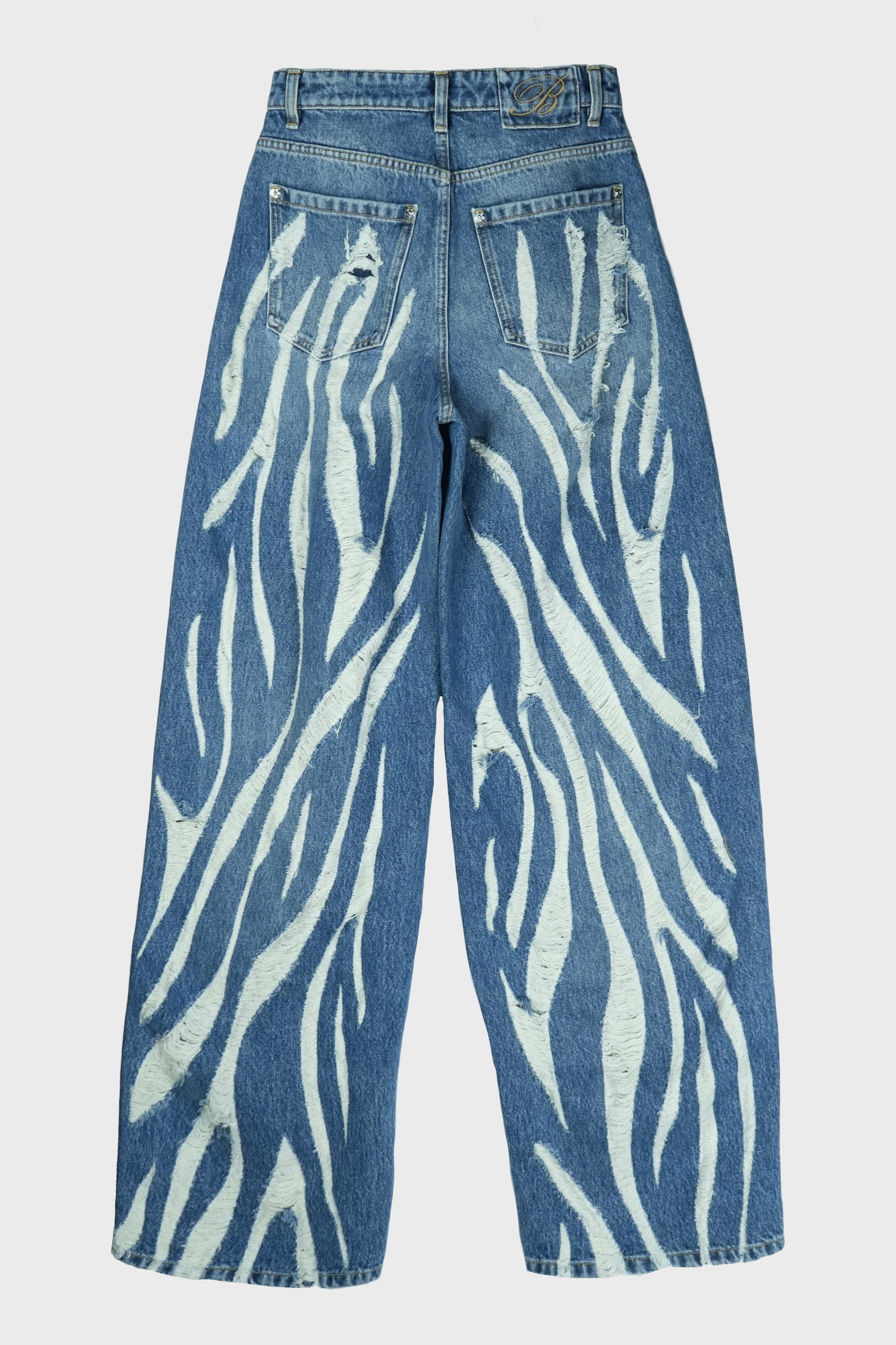 DENIM ZEBRA PANT ICE BLU