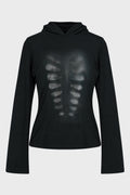 HOODED TOP PRINTED X-RAY