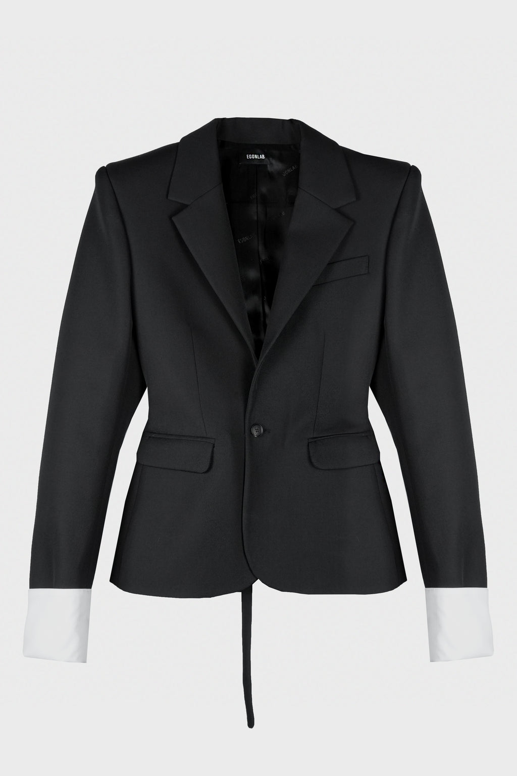 STRUCTURED OPEN CUFF JACKET BLACK TAILORING WOOL