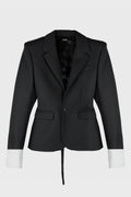 STRUCTURED OPEN CUFF JACKET BLACK TAILORING WOOL