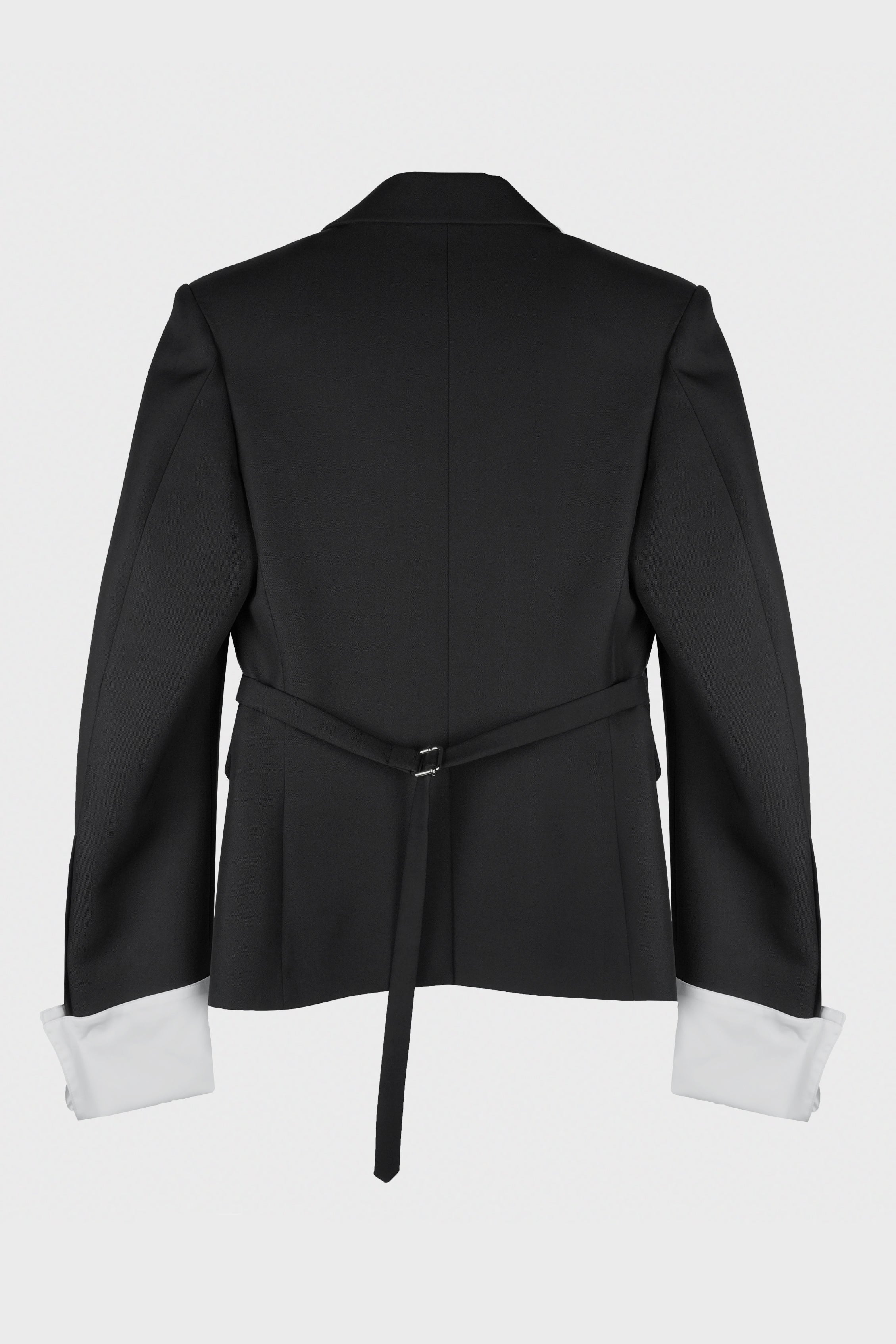 STRUCTURED OPEN CUFF JACKET BLACK TAILORING WOOL