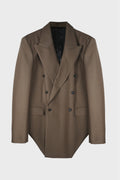 OVERSIZED TAILORED BLAZER VISCOSE TAILORING WOOL BROWN