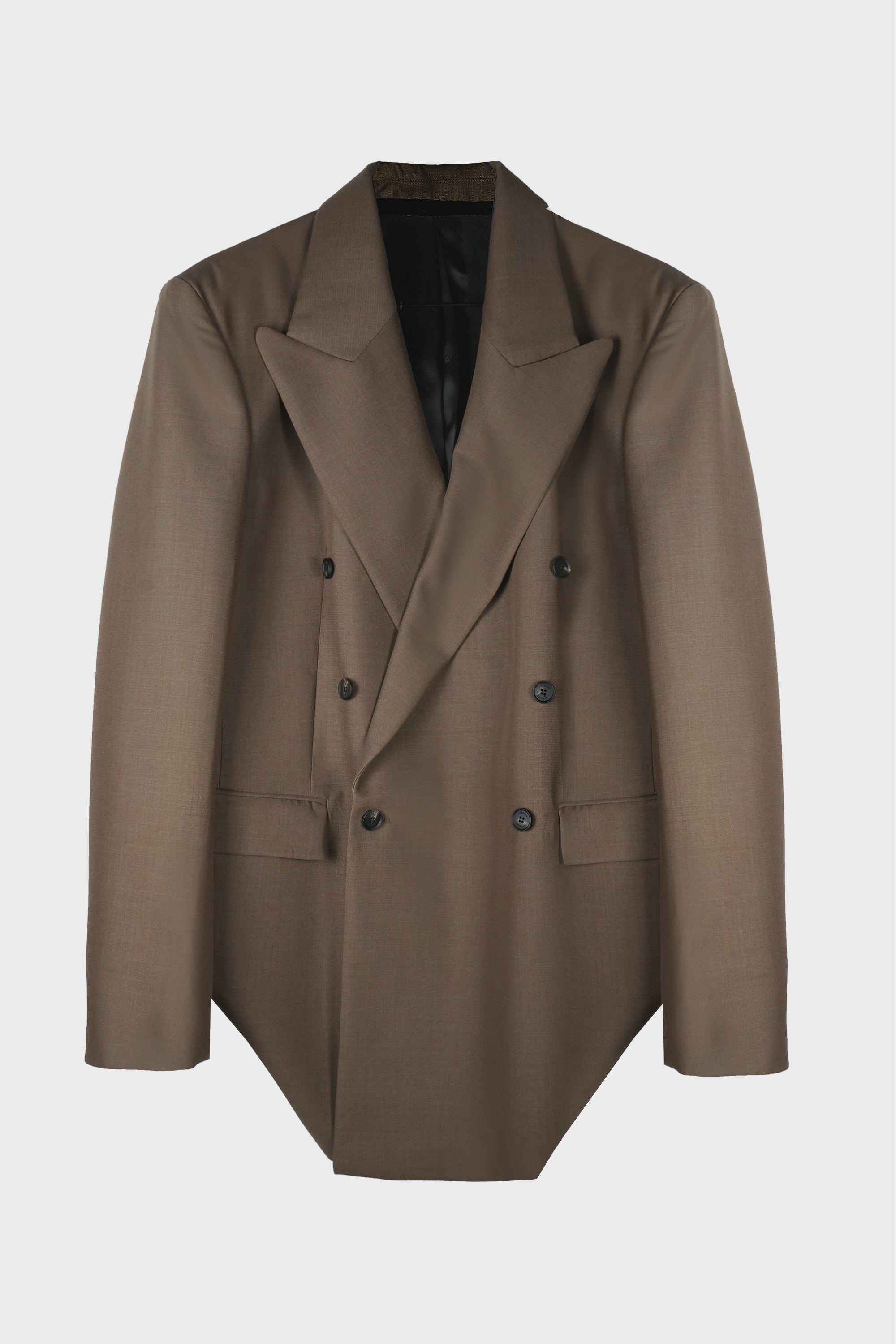 OVERSIZED TAILORED BLAZER VISCOSE TAILORING WOOL BROWN