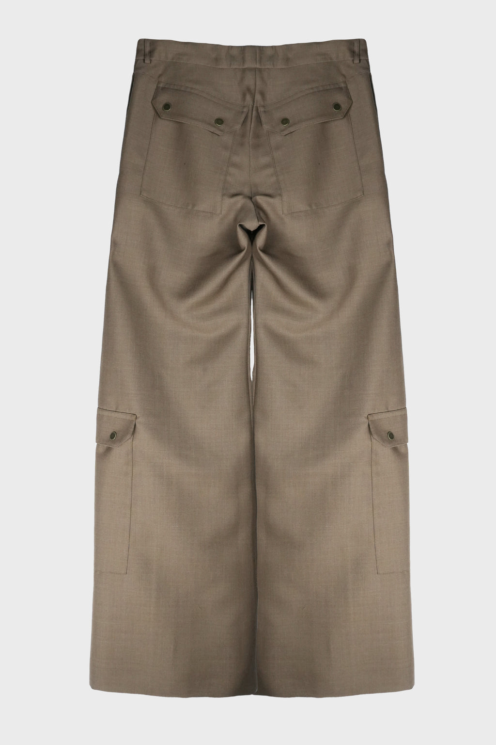 MULTI-ZIP FRONT TROUSER VISCOSE TAILORING WOOL BROWN