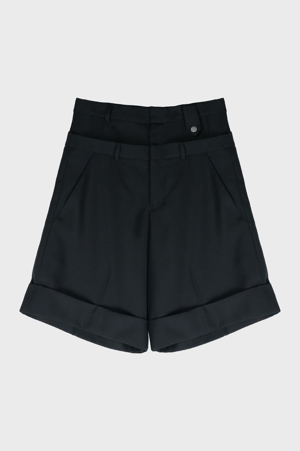 DOUBLE WAIST WOOL SHORT BLACK TAILORING WOOL