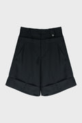 DOUBLE WAIST WOOL SHORT BLACK TAILORING WOOL