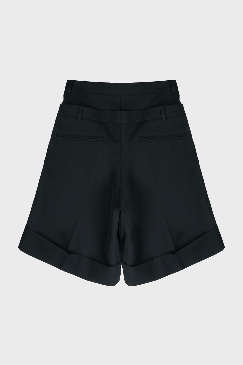 DOUBLE WAIST WOOL SHORT BLACK TAILORING WOOL