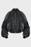 DENIM BOMBER BLACK