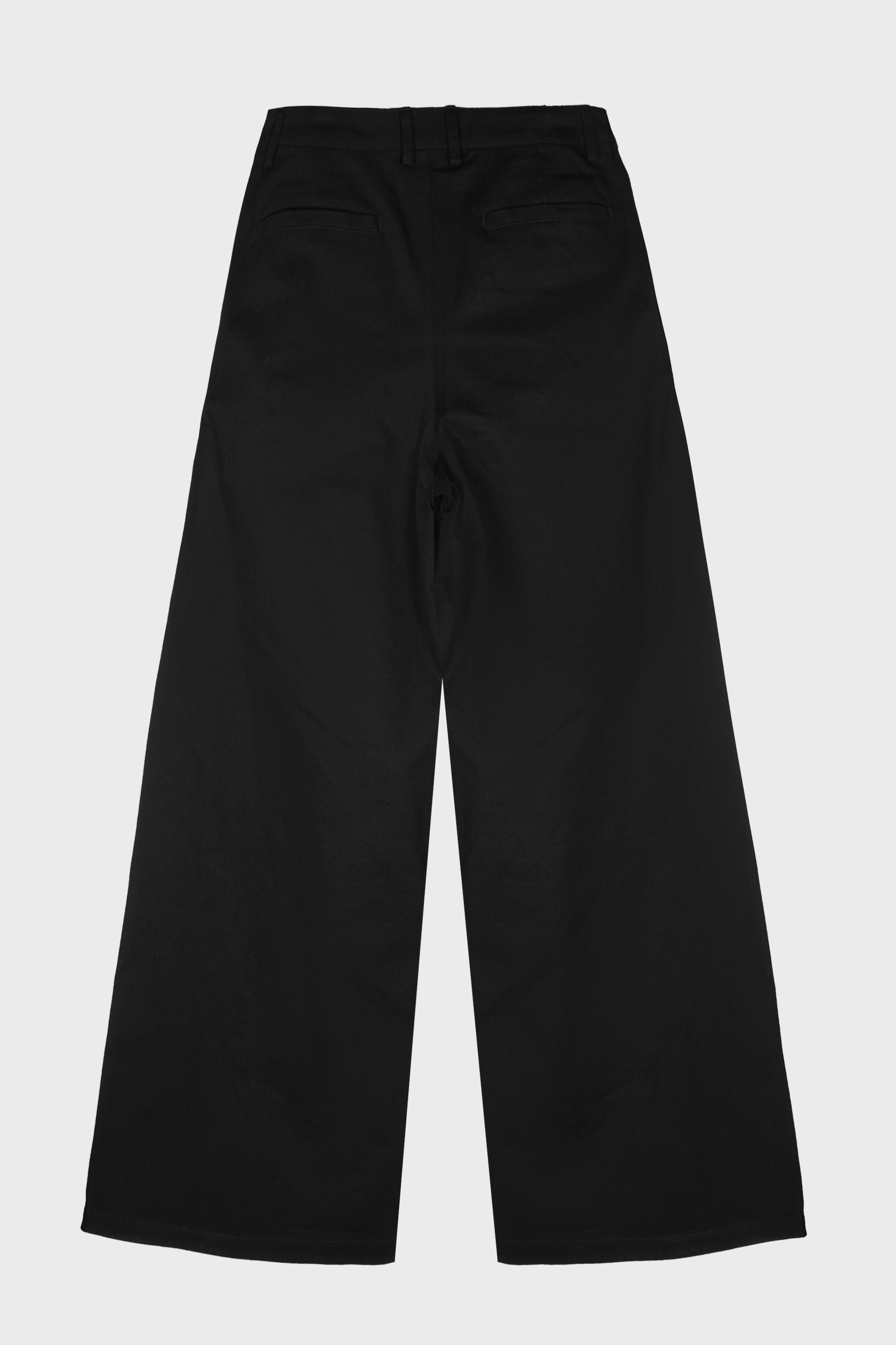 DENIM FRONT-LAYERED PANTS BLACK