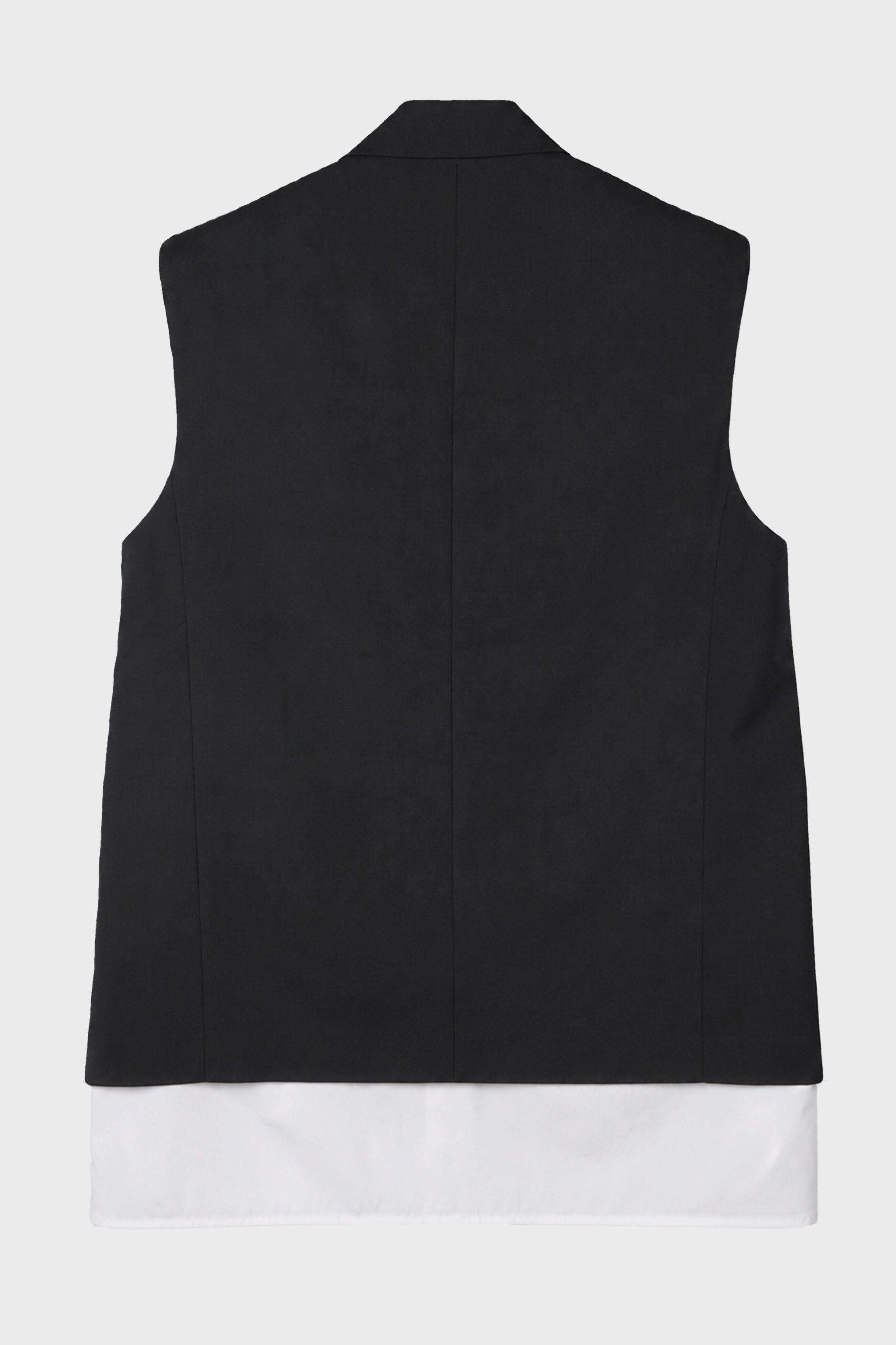 LAYERED HEM SLEEVELESS BLAZER