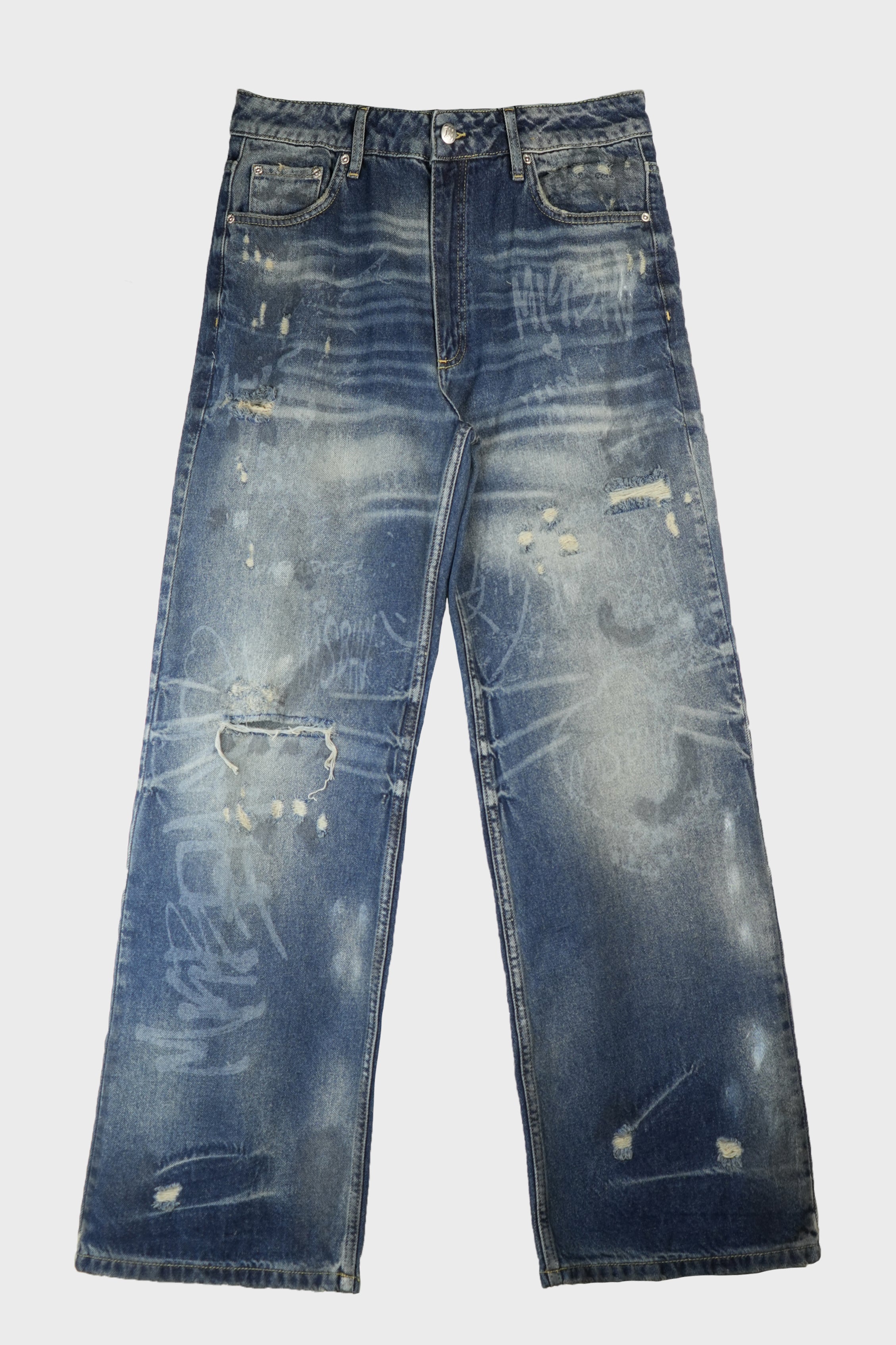 LASER TAGGED DENIM TROUSERS CRAZY BLUE