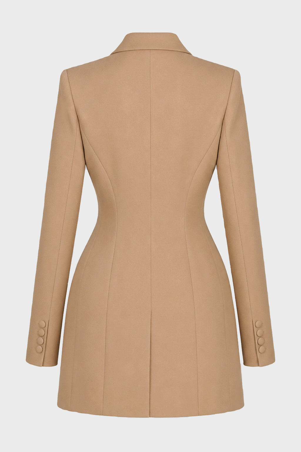 HOURGLASS DOUBLE BREASTED LONG JACKET BEIGE