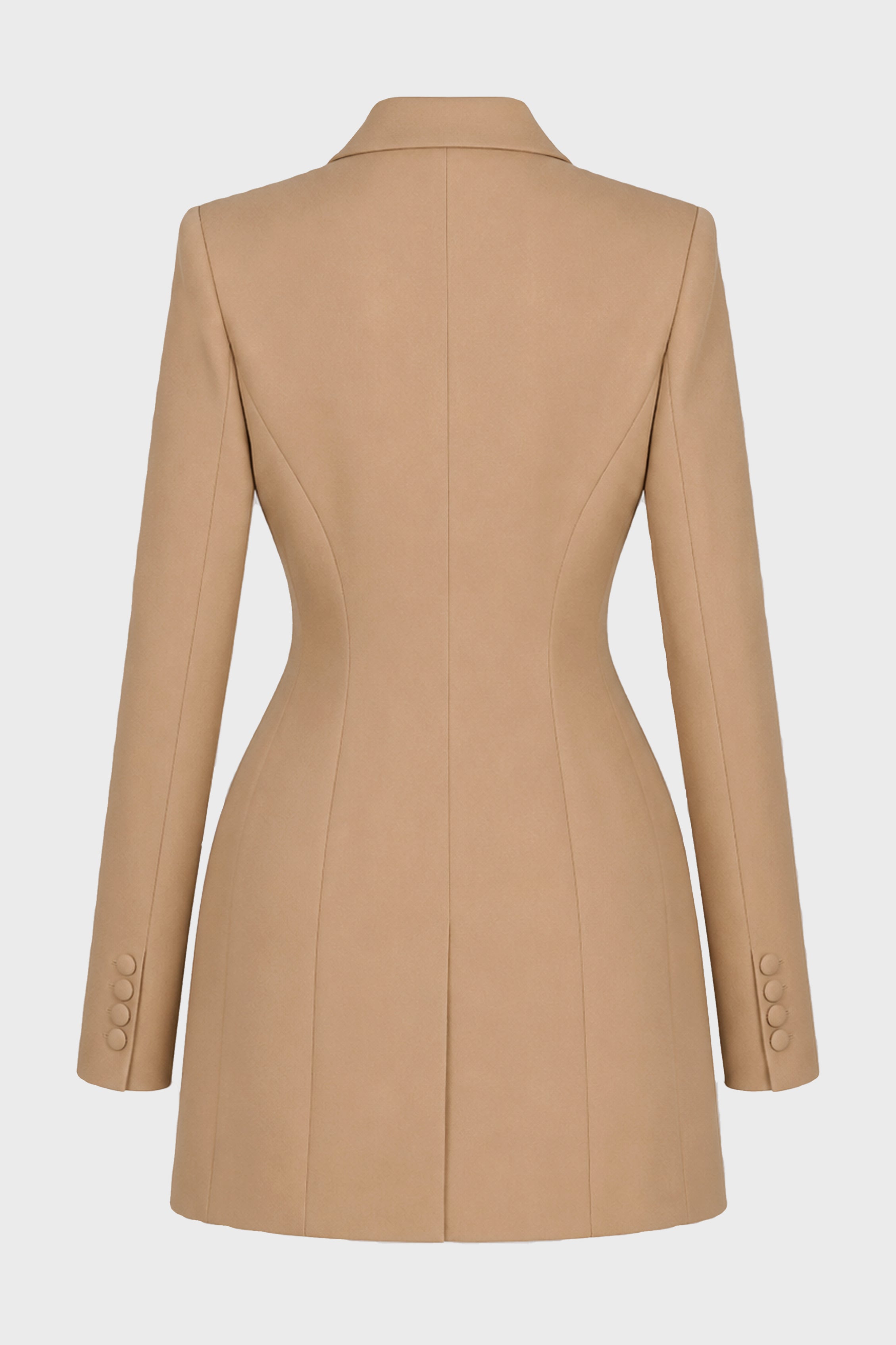HOURGLASS DOUBLE BREASTED LONG JACKET BEIGE