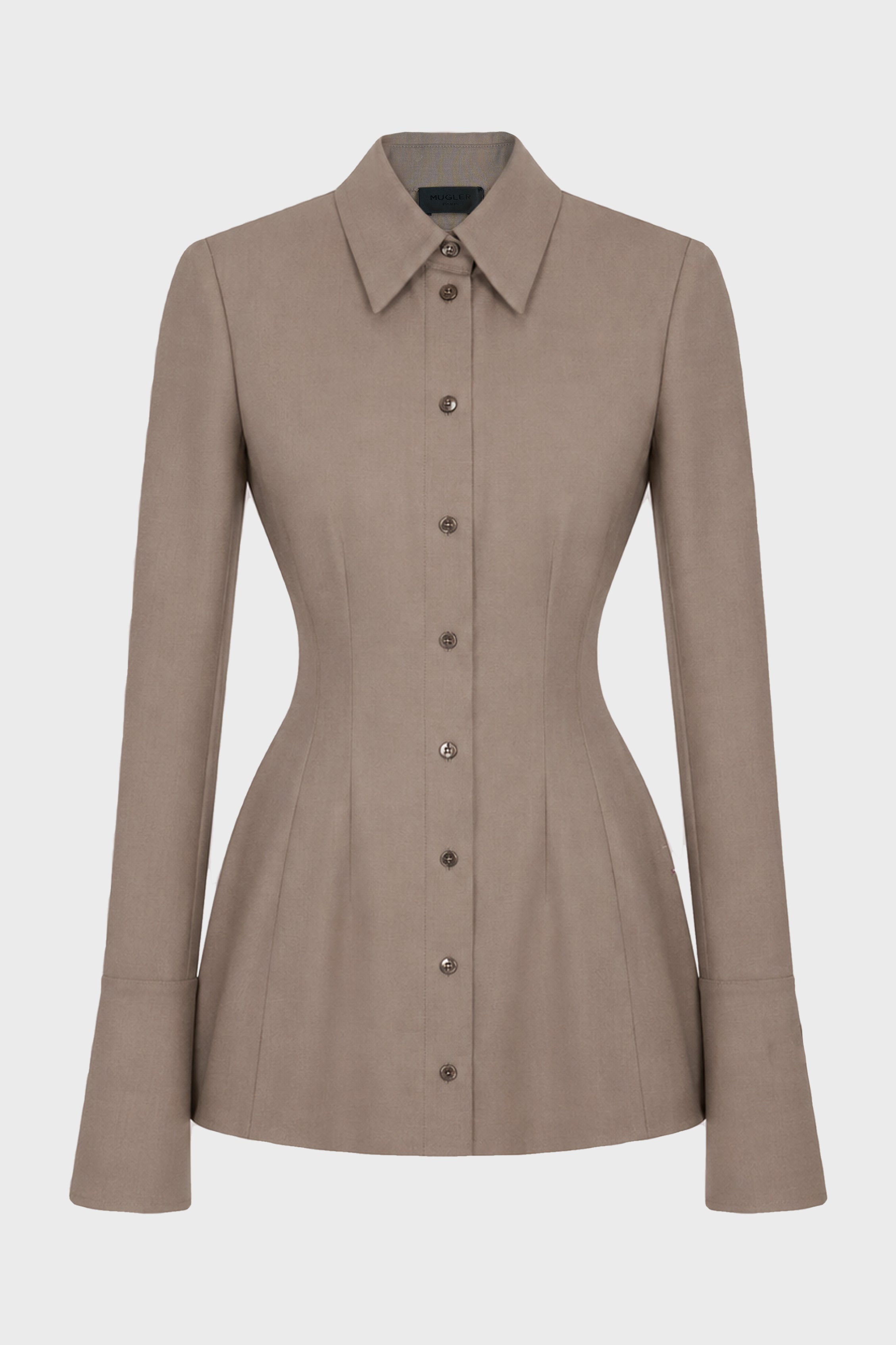 TAILORED SHIRT DARK TAUPE