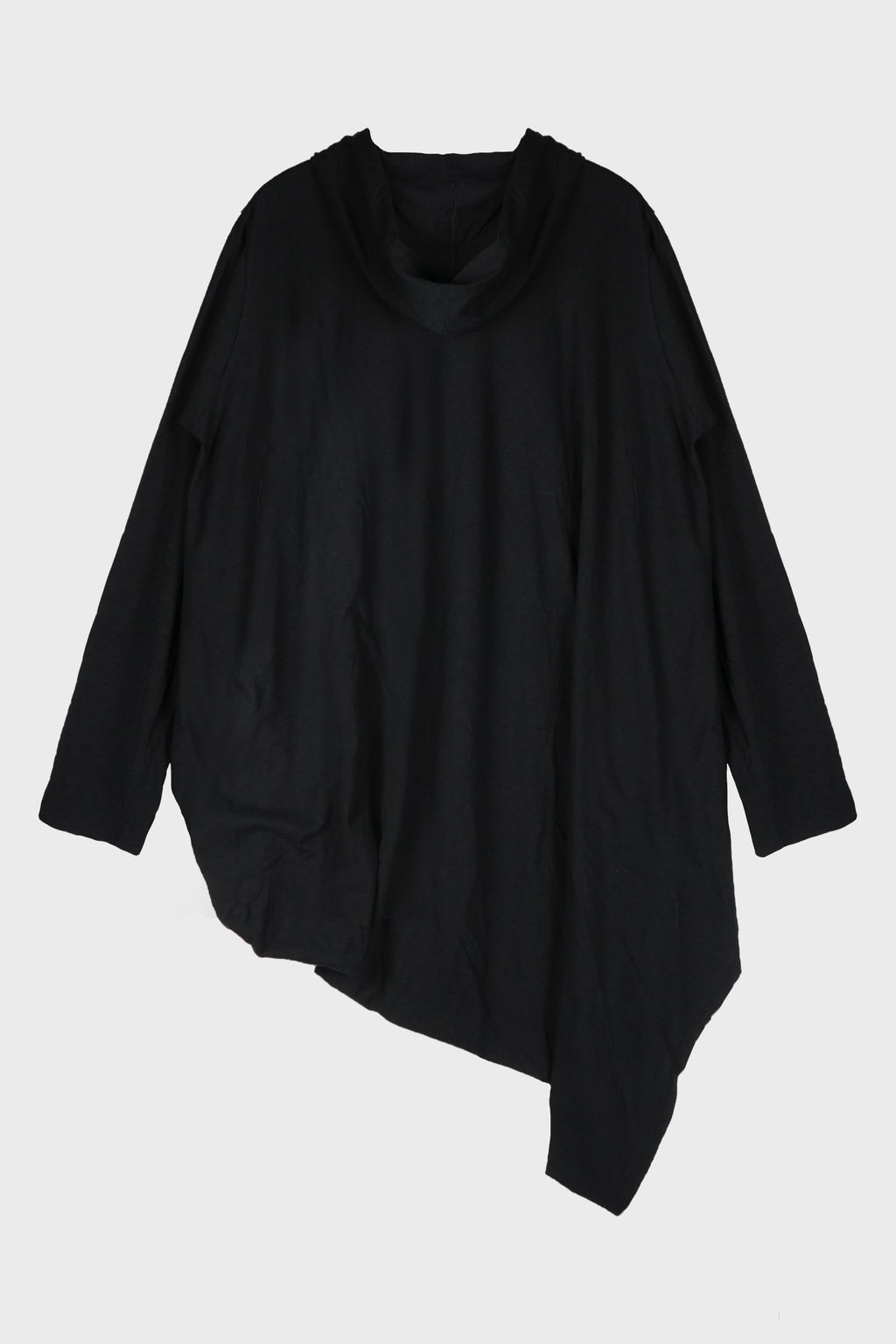 HOODED DRAPE LONG SLV T