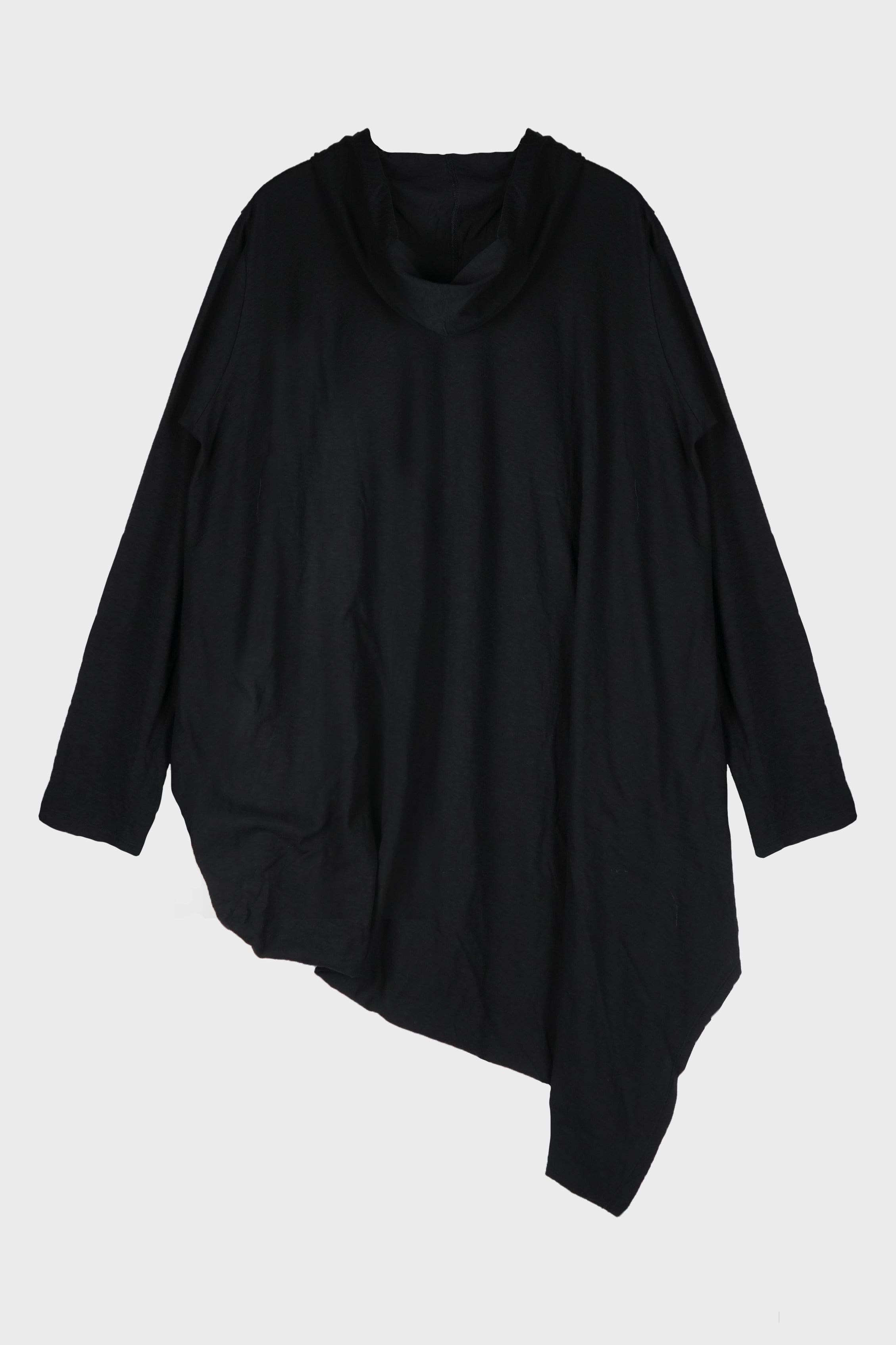 HOODED DRAPE LONG SLV T