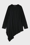 HOODED DRAPE LONG SLV T