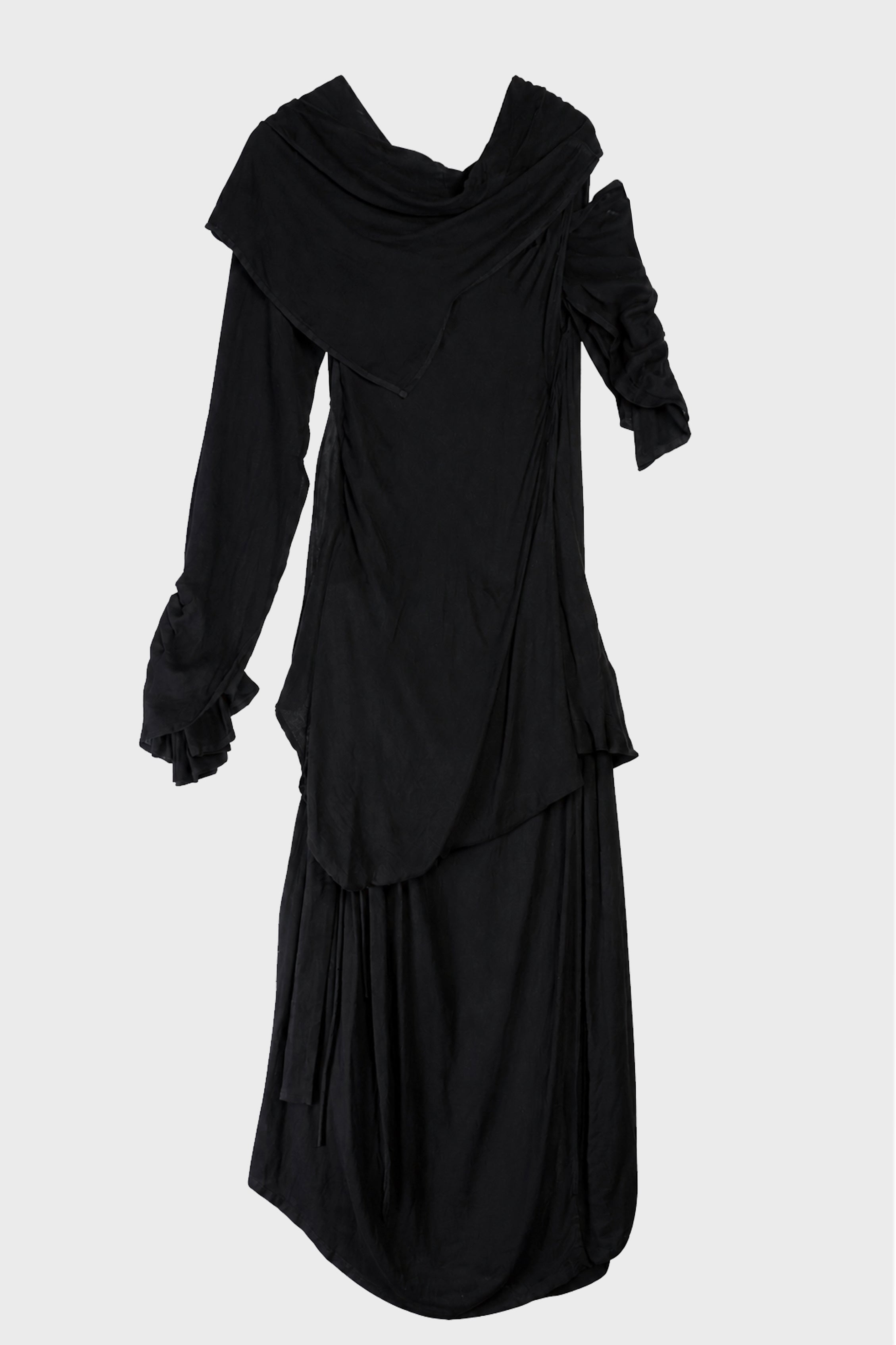 L LONG SLEEVE DRESS A BLACK