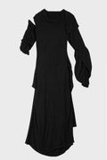 L LONG SLEEVE DRESS A BLACK