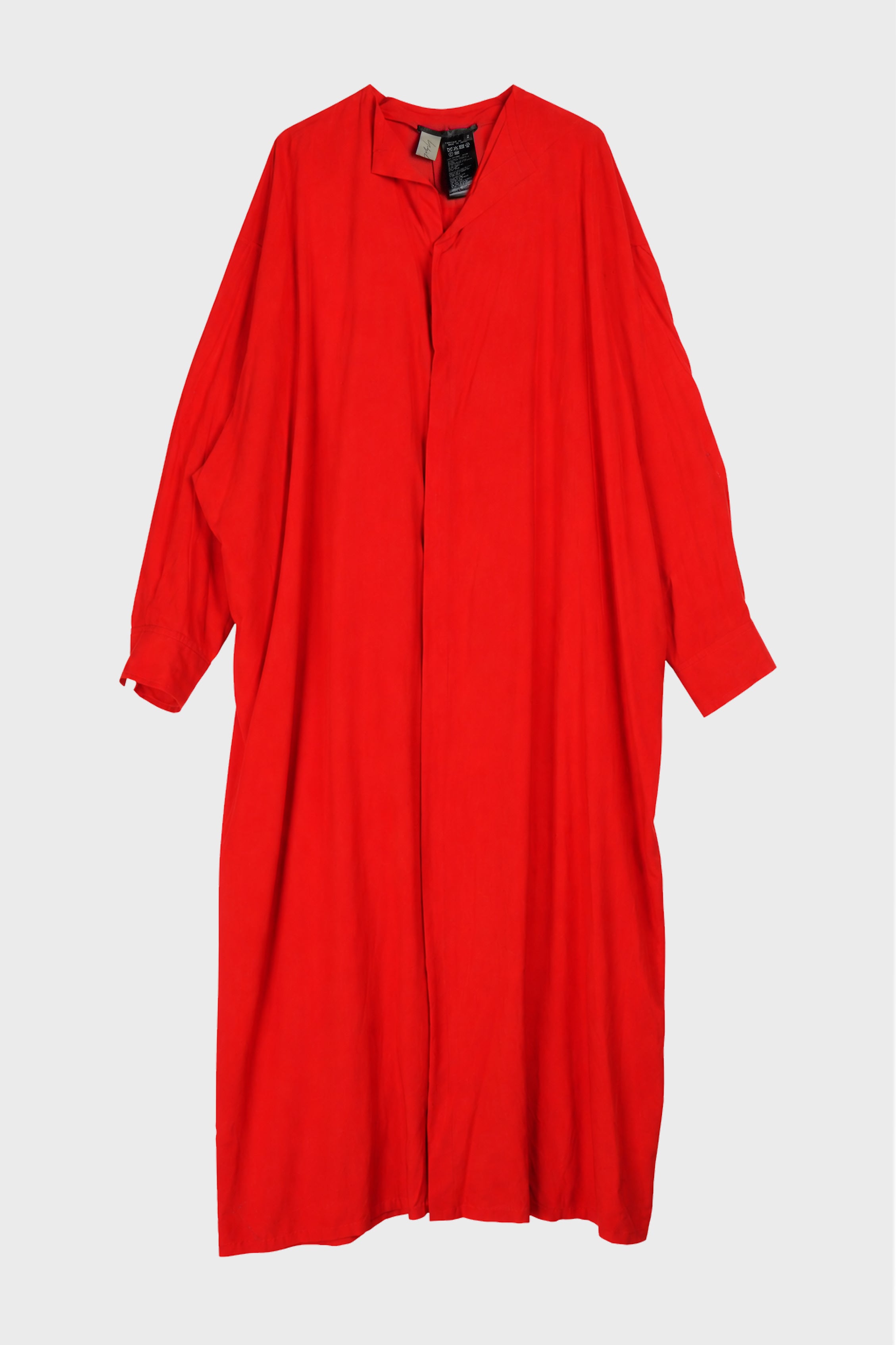 BACKSIDE SLIT LONG BLOUSE RED