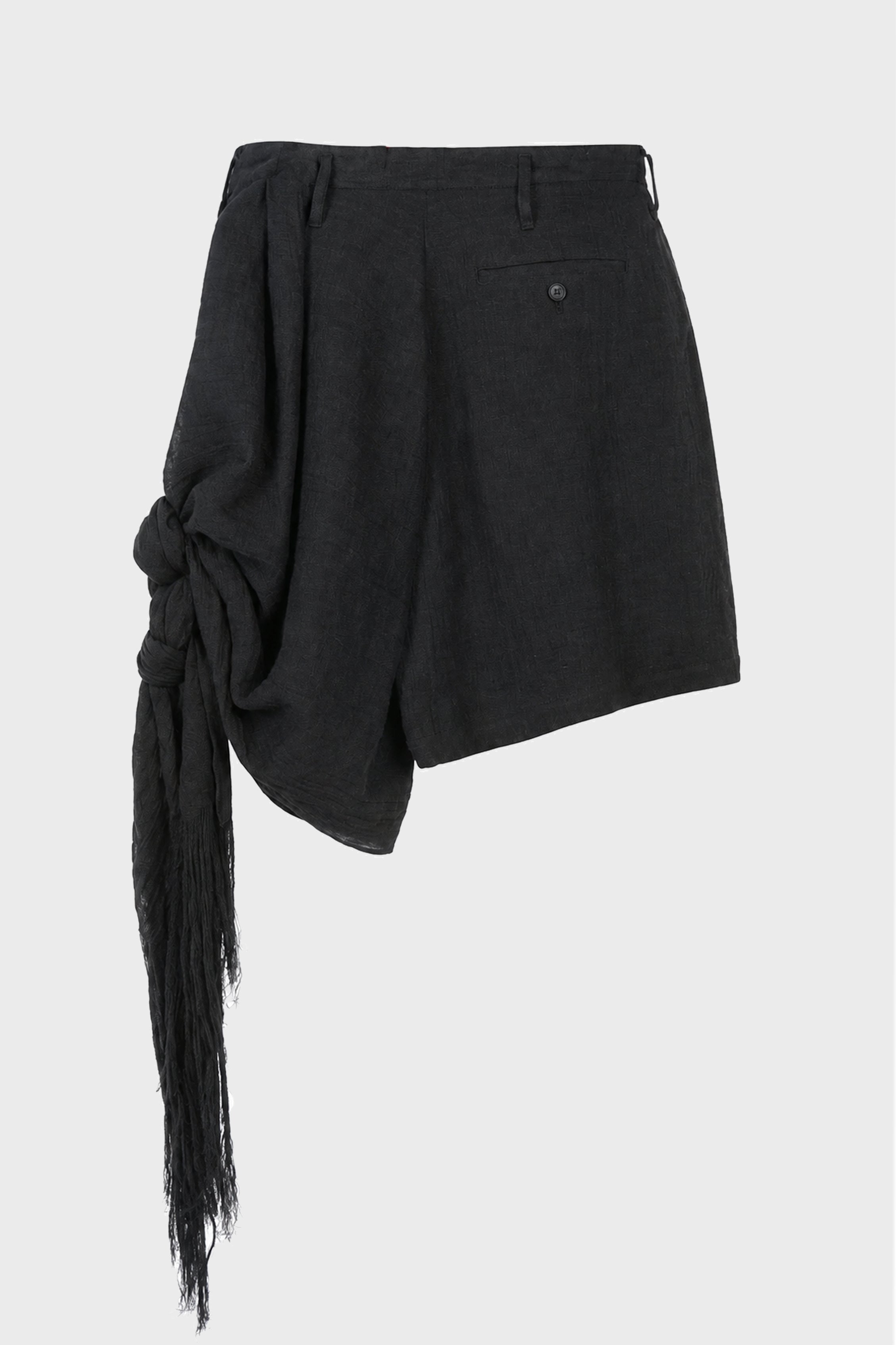 L KNOT DETAIL FRINGE PANTS