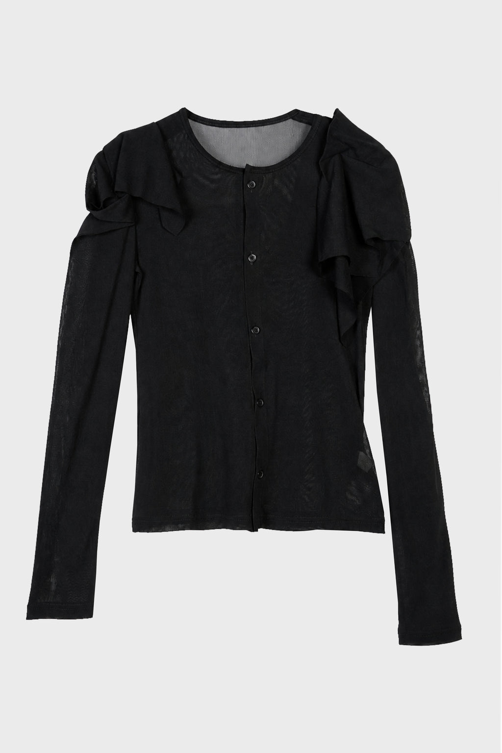 DRAPED SLV CARDIGAN BLACK