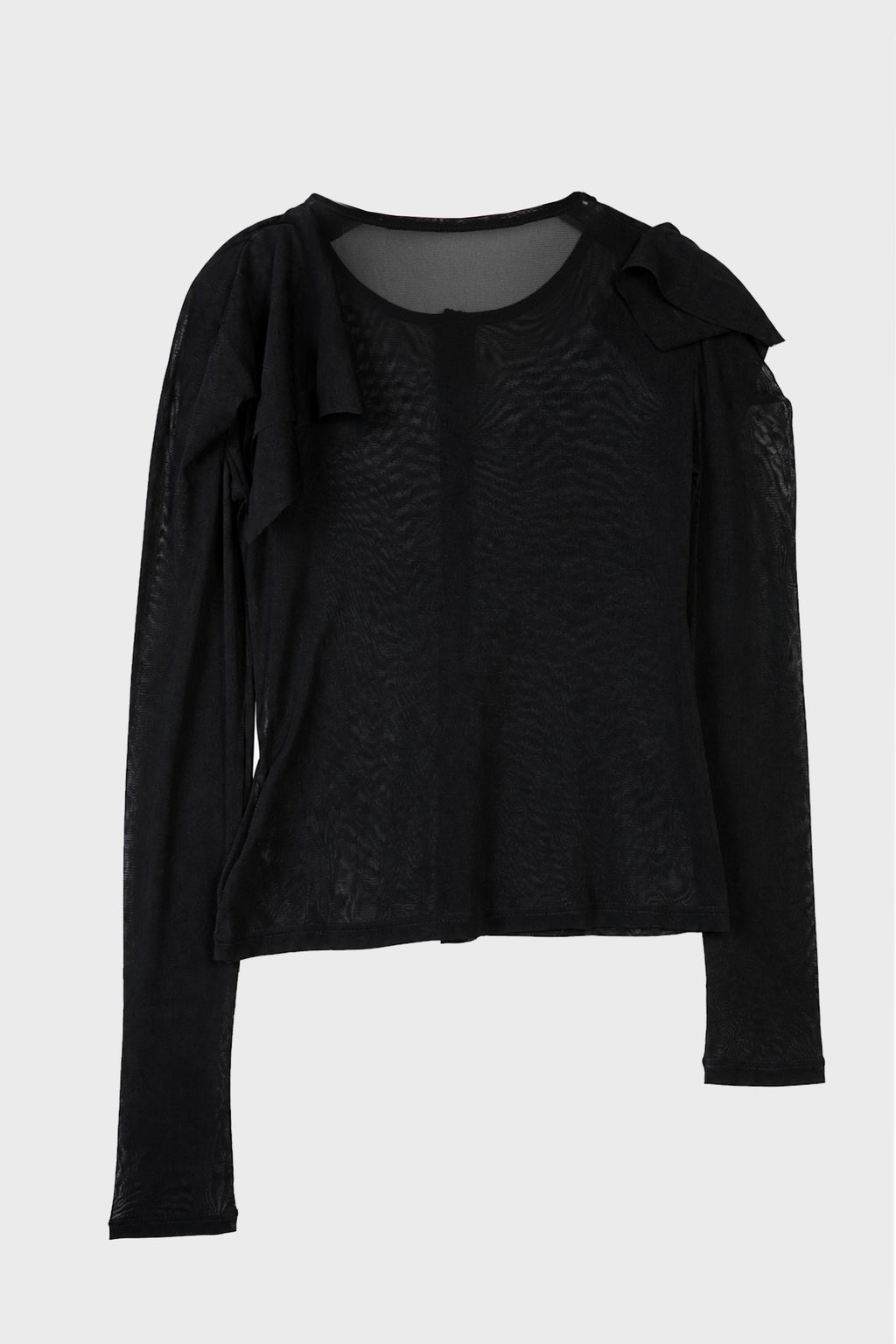 DRAPED SLV CARDIGAN BLACK
