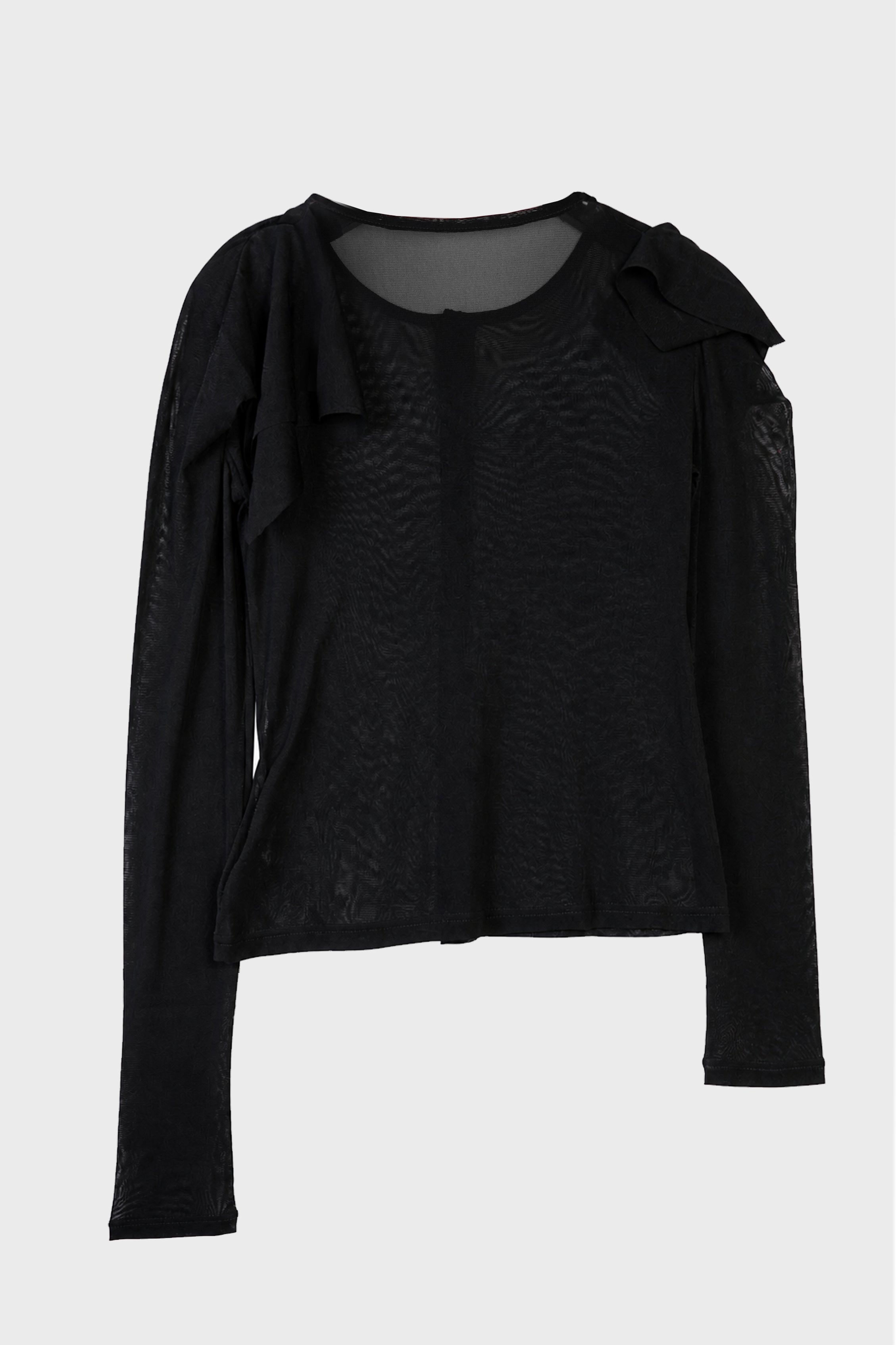 DRAPED SLV CARDIGAN BLACK