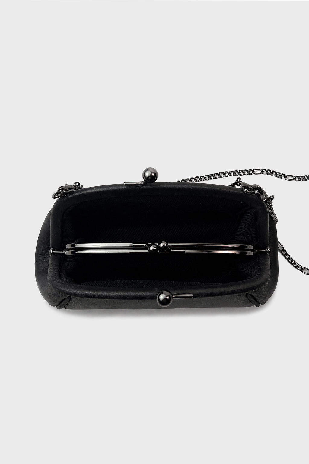 DOUBLE CLASP POUCH BLACK