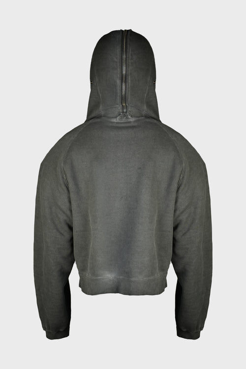 BULK SHOULDER GLADIATOR ZIP-UP HOODIE CHARCOAL