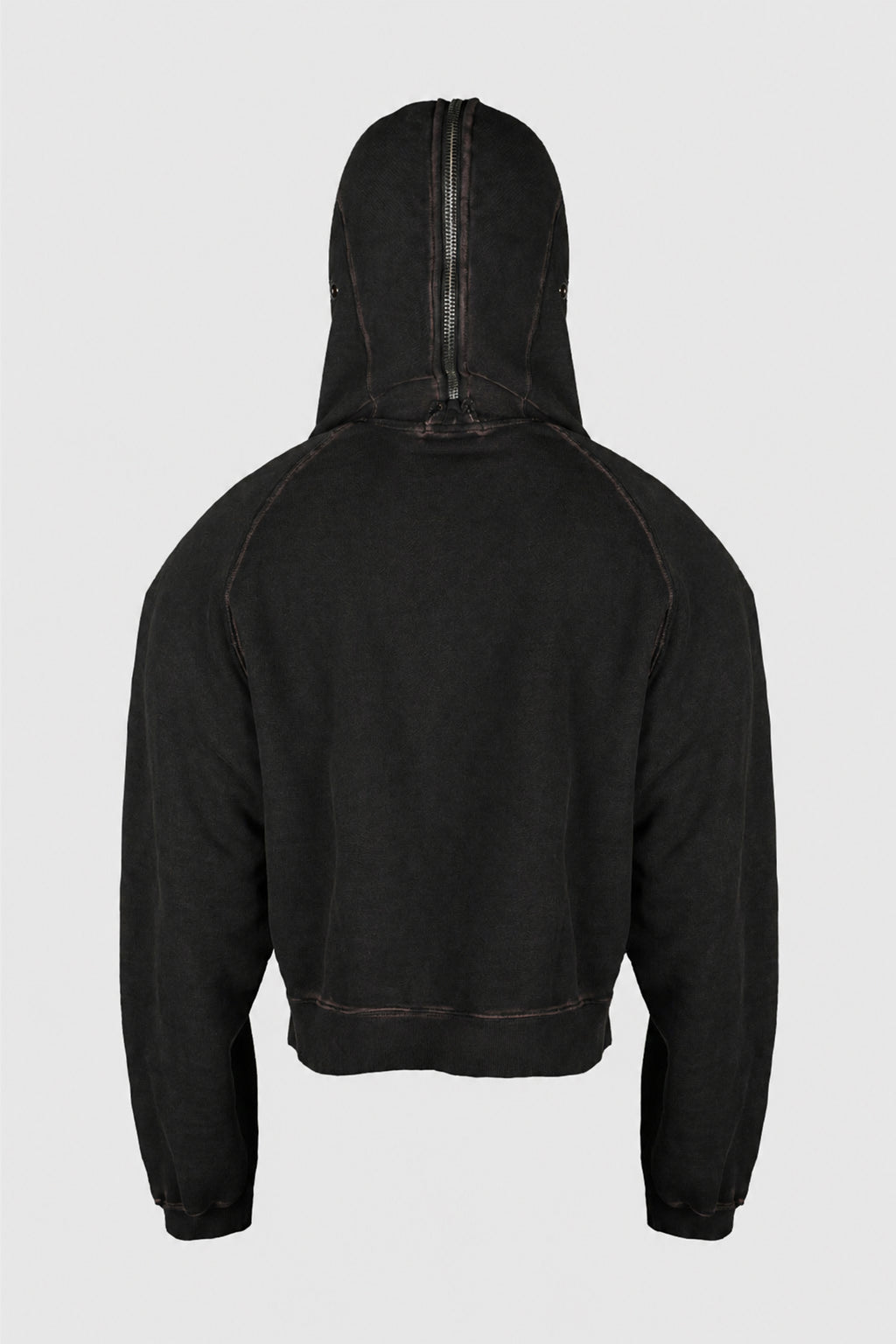 BULK SHOULDER GLADIATOR ZIP-UP HOODIE BLACK
