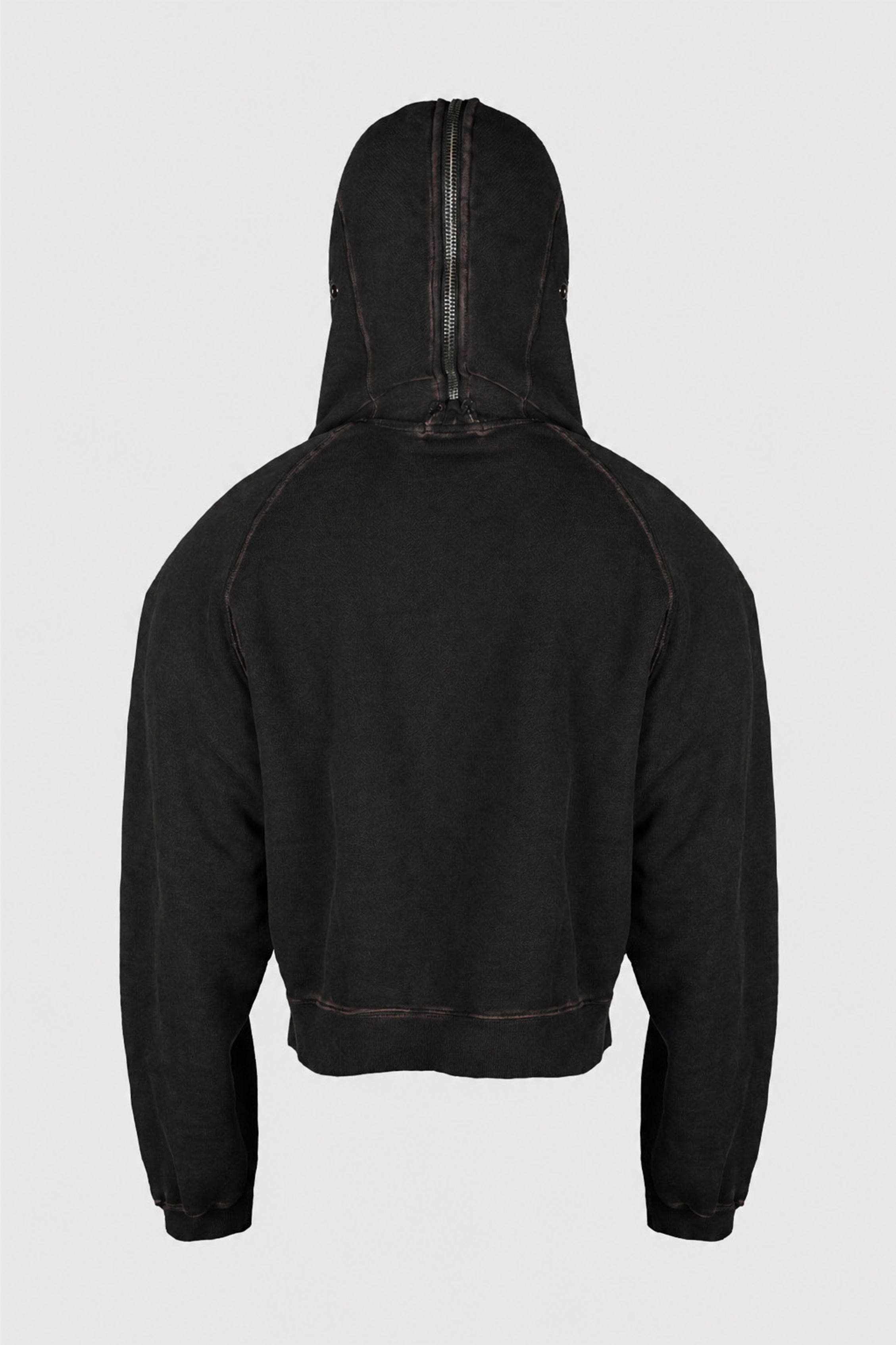 BULK SHOULDER GLADIATOR ZIP-UP HOODIE BLACK