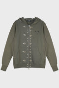TC STUDDED LINE ZIP-UP HOODIE KHAKI